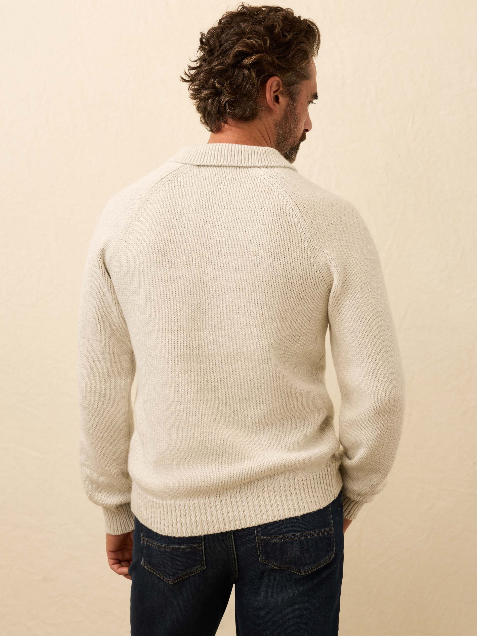 Heirloom Long-Sleeve Sweater Polo - Heather Grey - Image 5