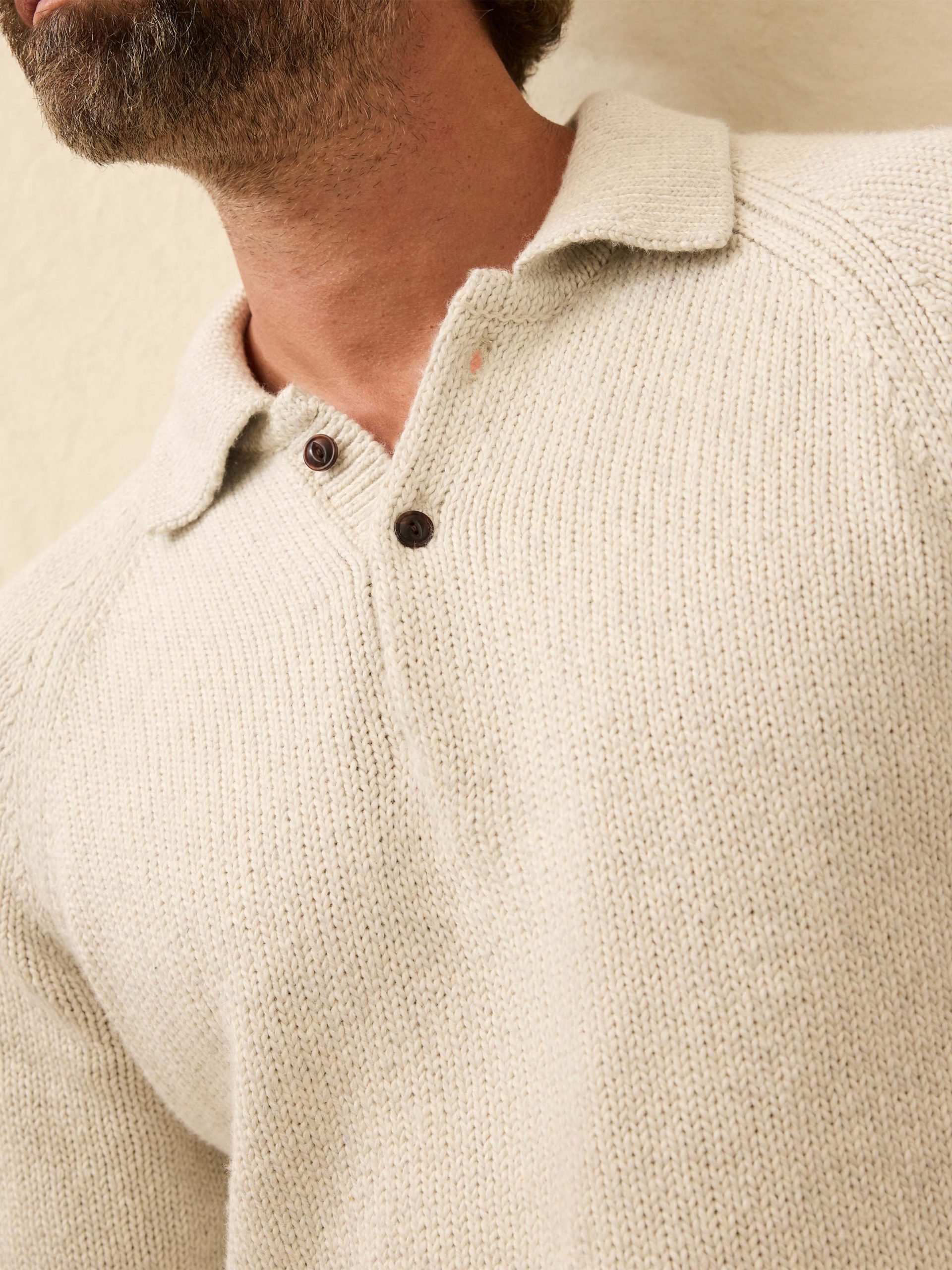 Heirloom Long-Sleeve Sweater Polo - Heather Grey - Image 2