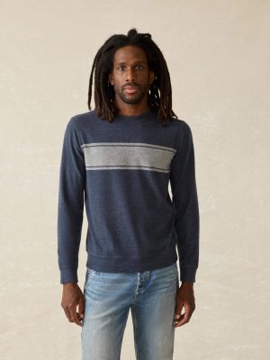 Legend? Surf Stripe Sweater Crew - Brighton Navy Surf Stripe