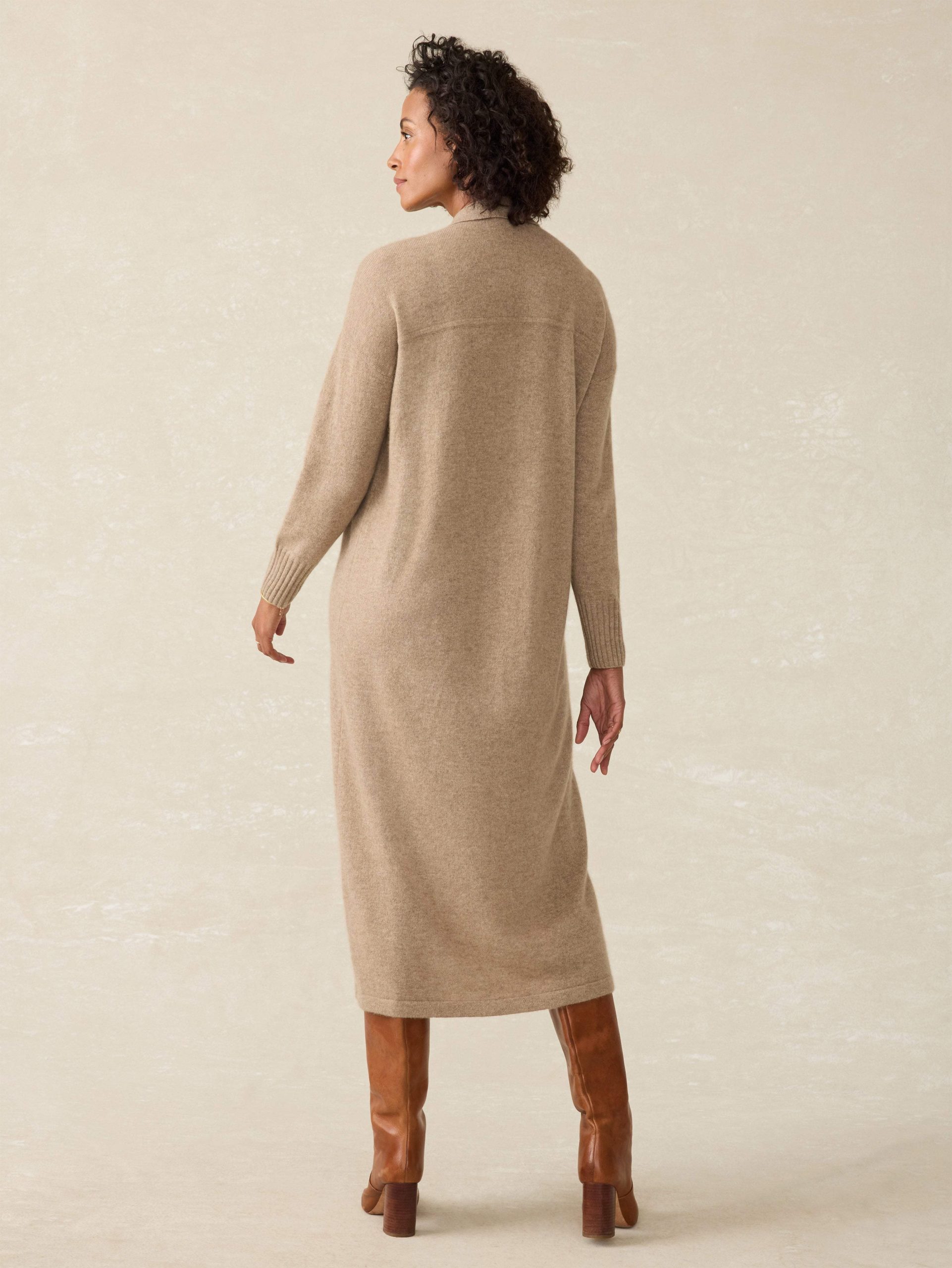 Tropical Cashmere Maxi Shirtdress - Driftwood - Image 6