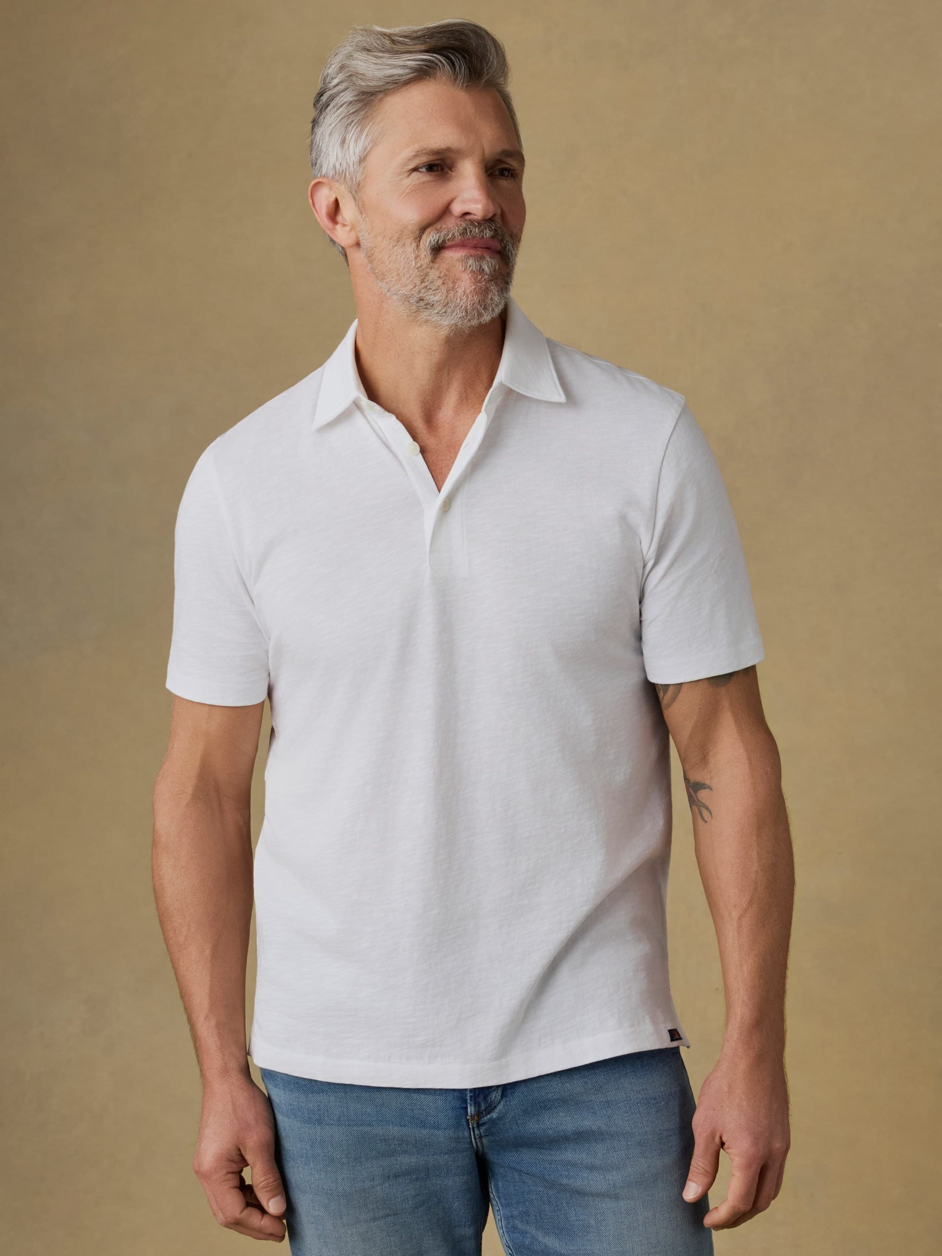 Sunwashed T-Shirt Polo - White