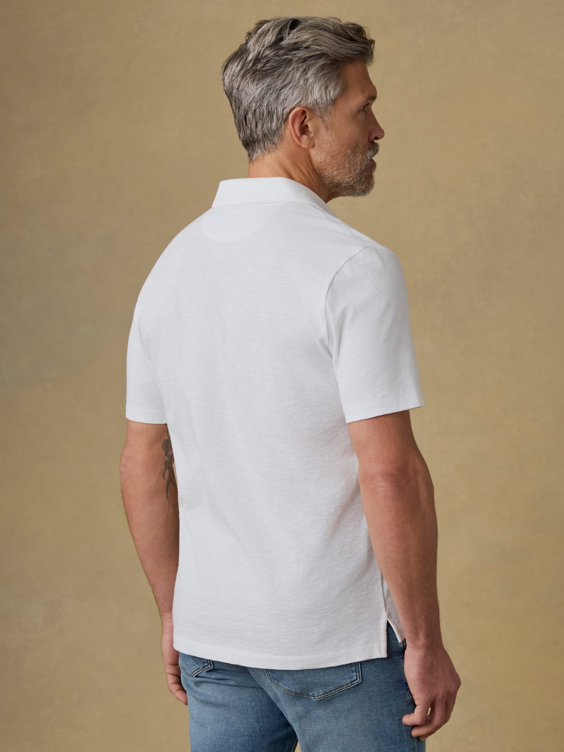 Sunwashed T-Shirt Polo - White - Image 3