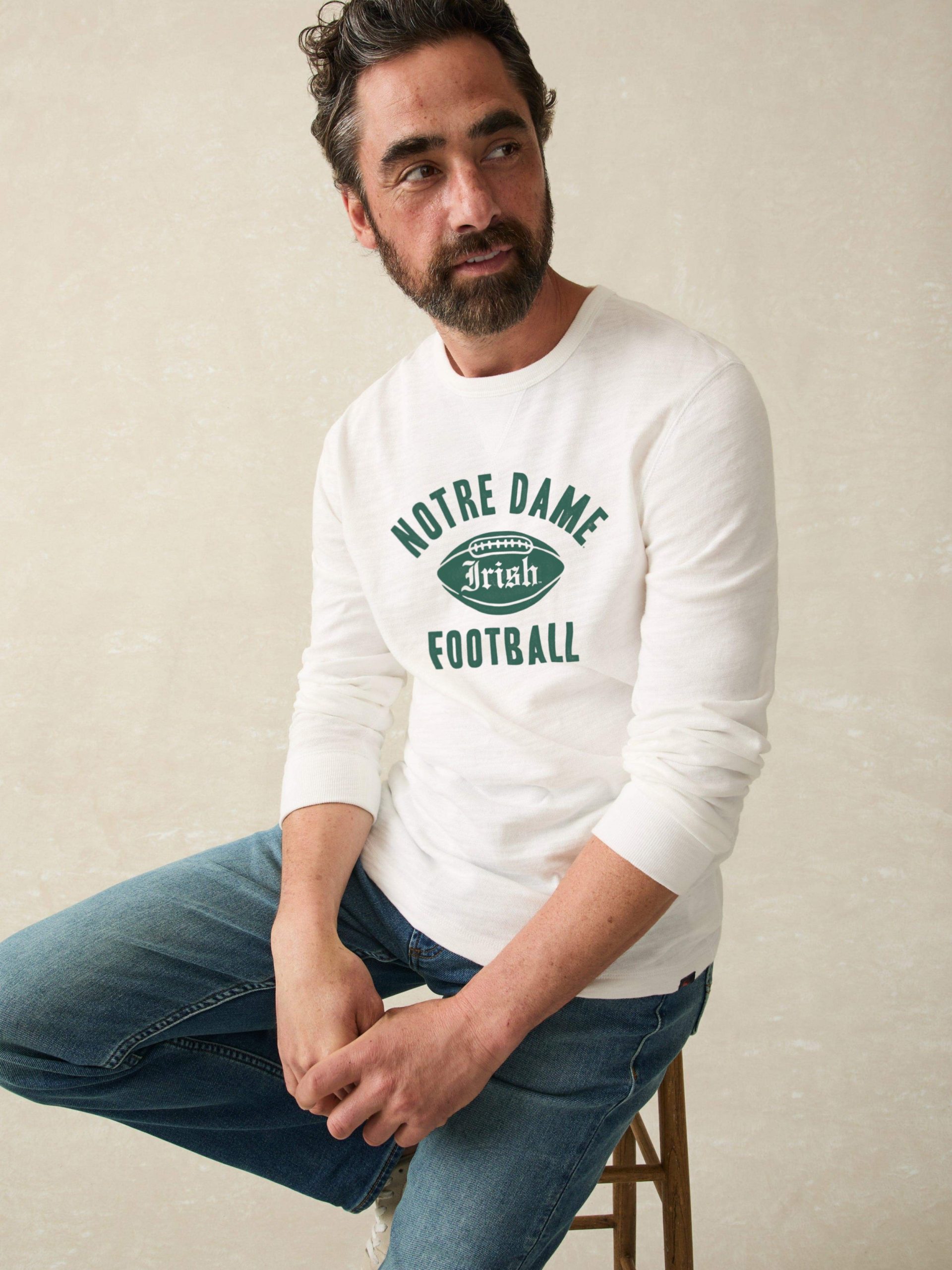 Notre Dame Sunwashed Slub Crew - White - Image 2