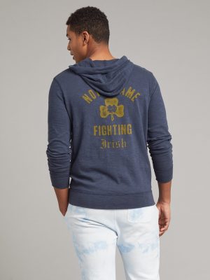 Notre Dame Sunwashed Slub Hoodie - Blue Nights