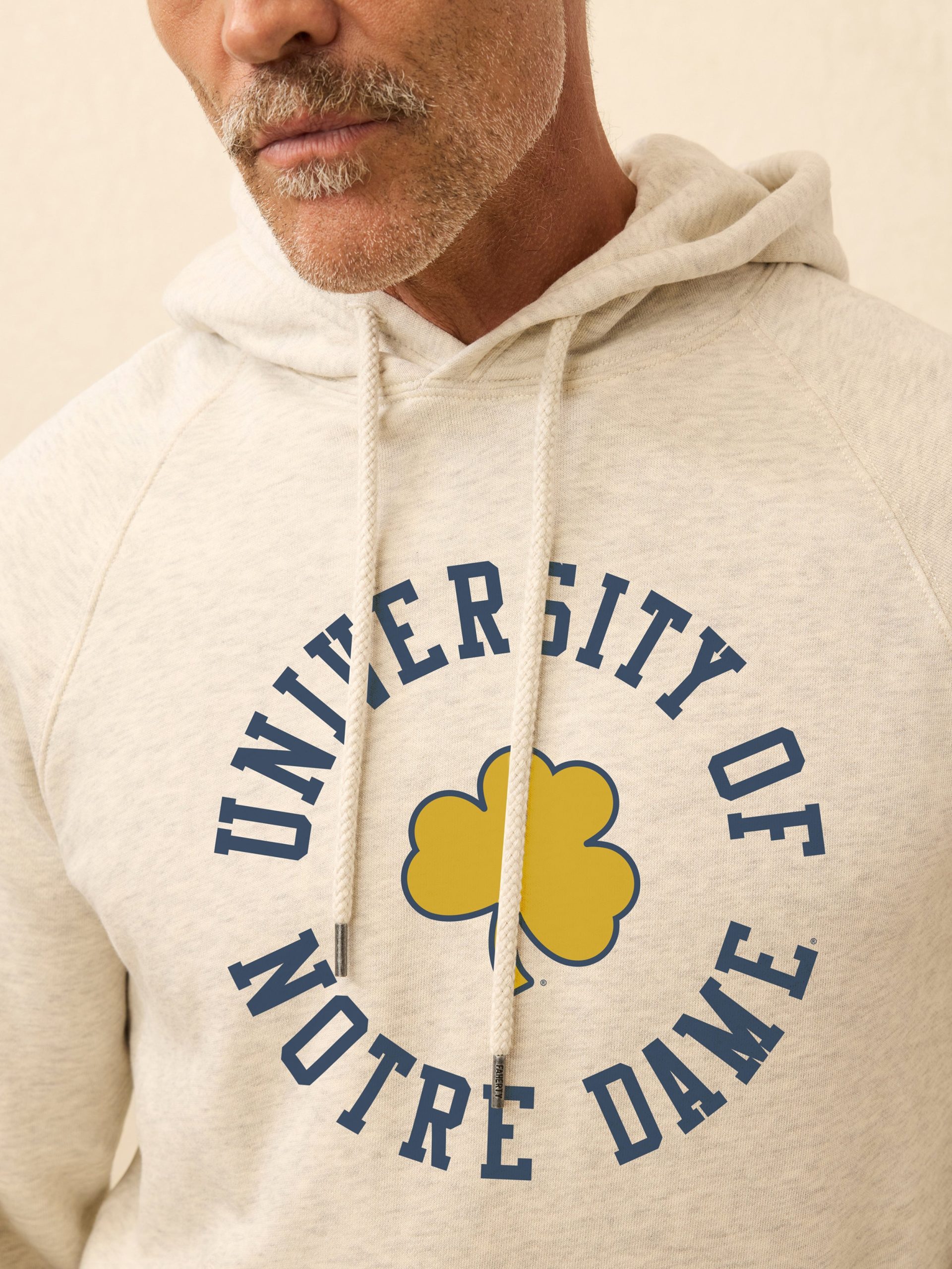 Notre Dame High Standard Fleece Hoodie - Antique Ivory Heather - Image 3