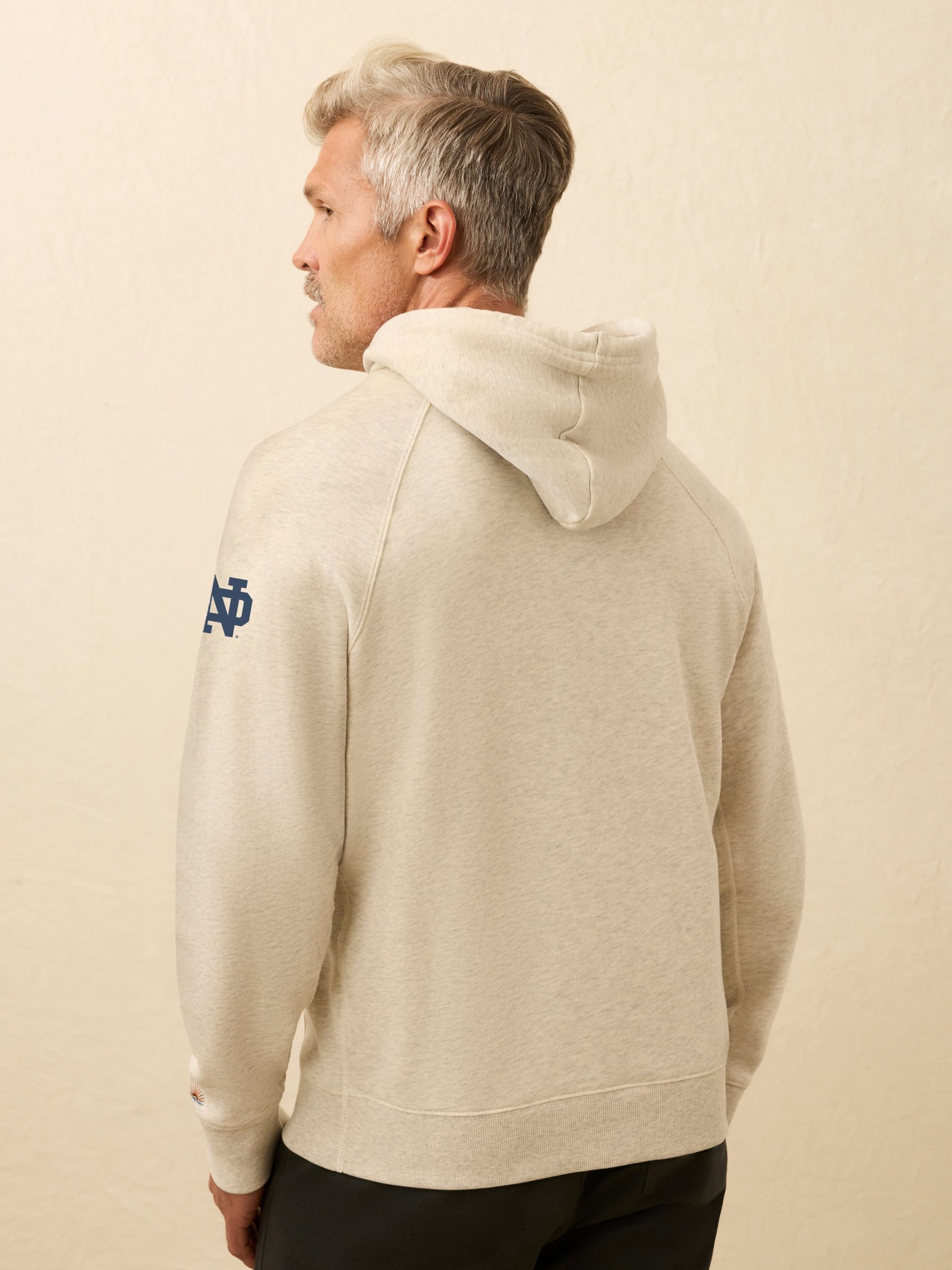 Notre Dame High Standard Fleece Hoodie - Antique Ivory Heather - Image 5