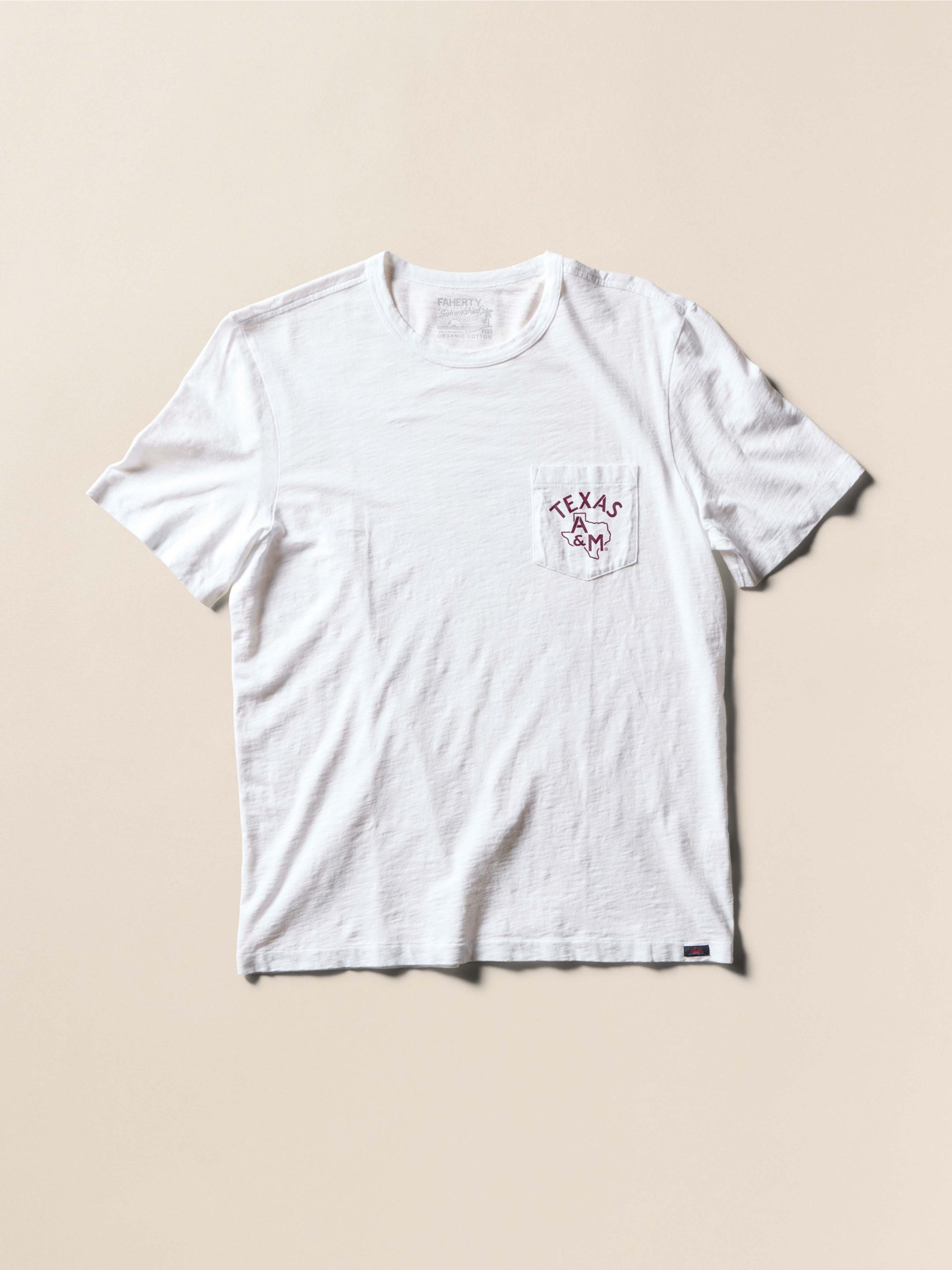 Texas A&M Sunwashed Pocket Tee - White - Image 3