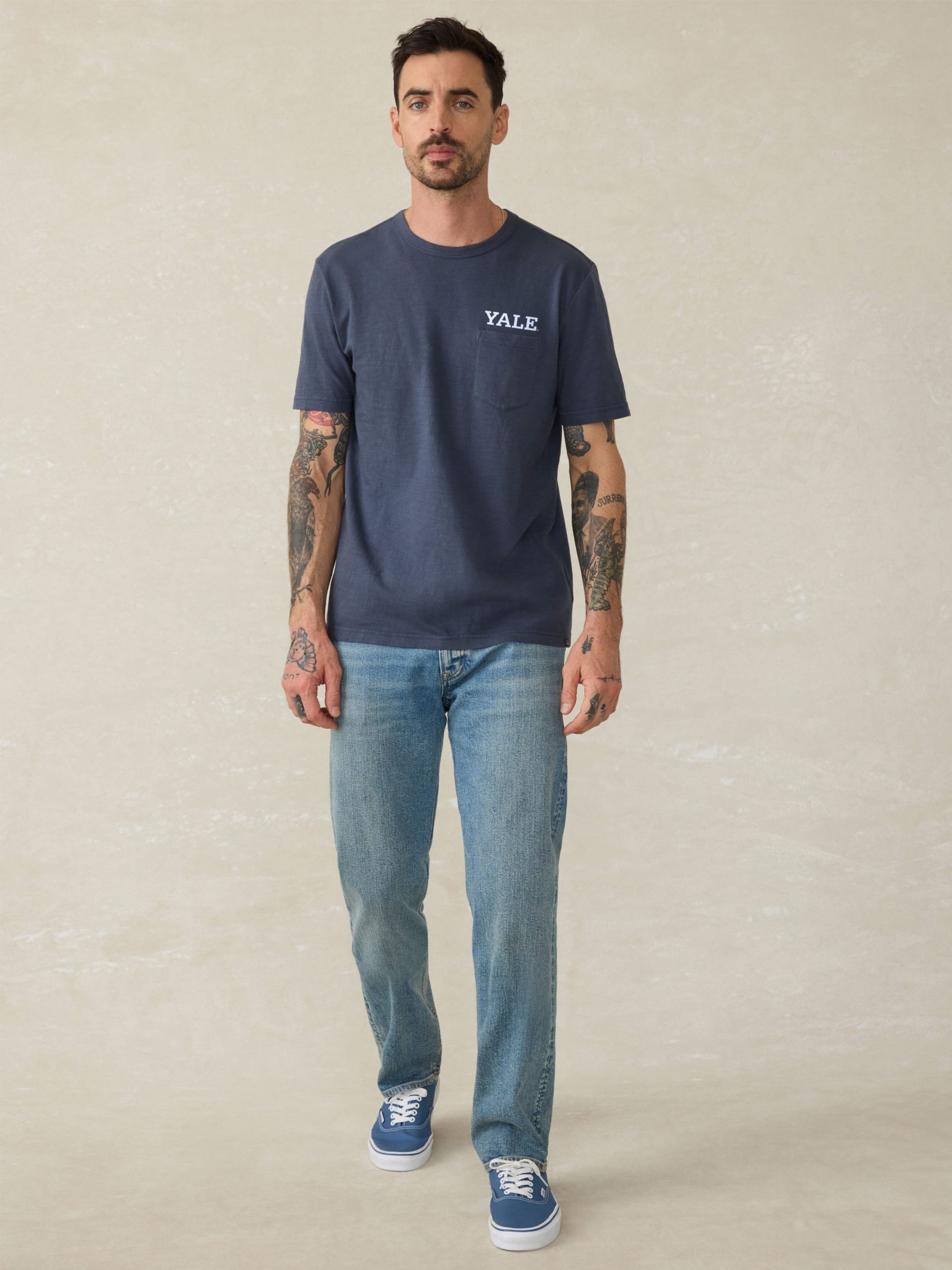 Yale Sunwashed Pocket Tee - Dune Navy - Image 3