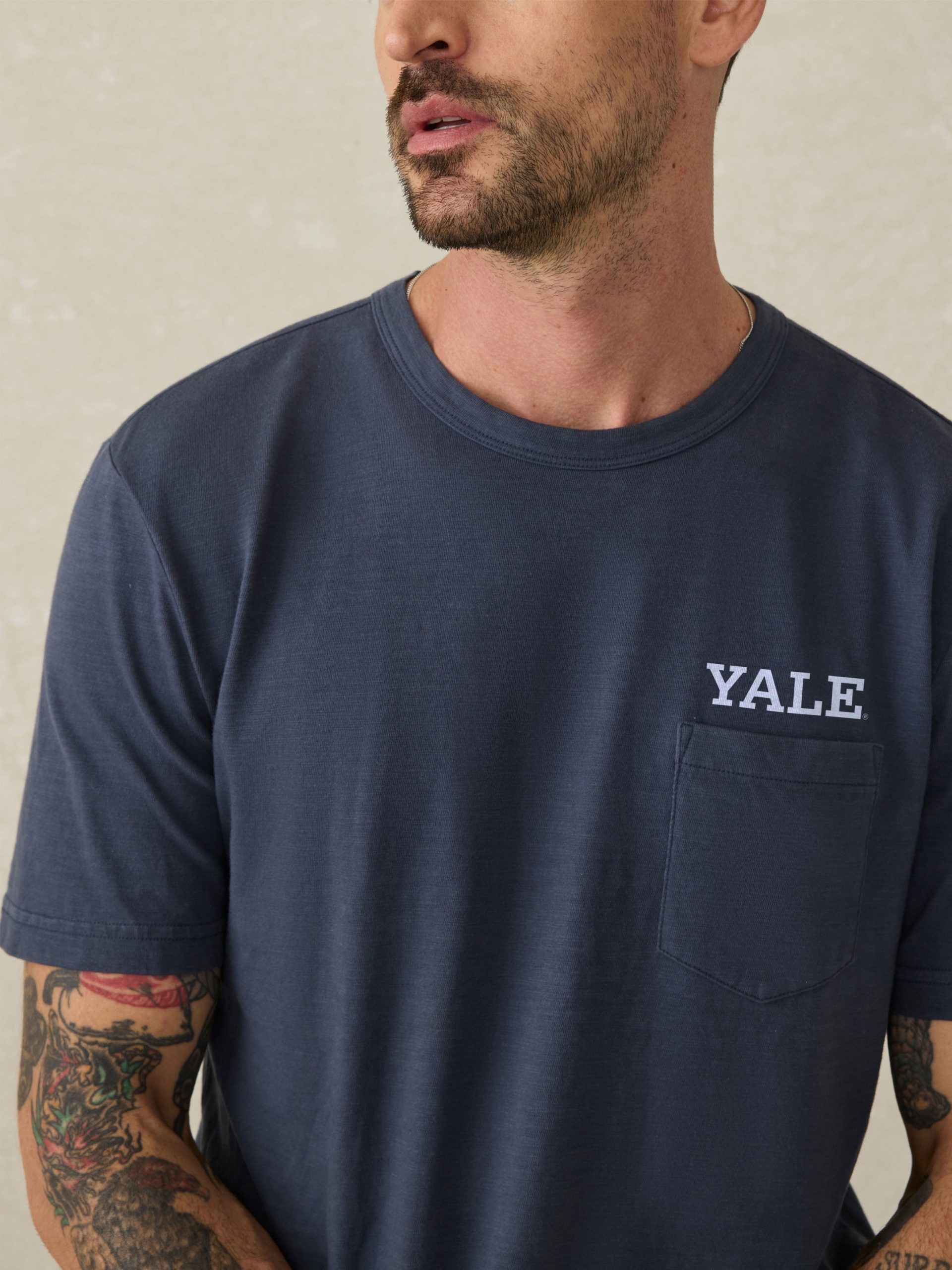 Yale Sunwashed Pocket Tee - Dune Navy - Image 2