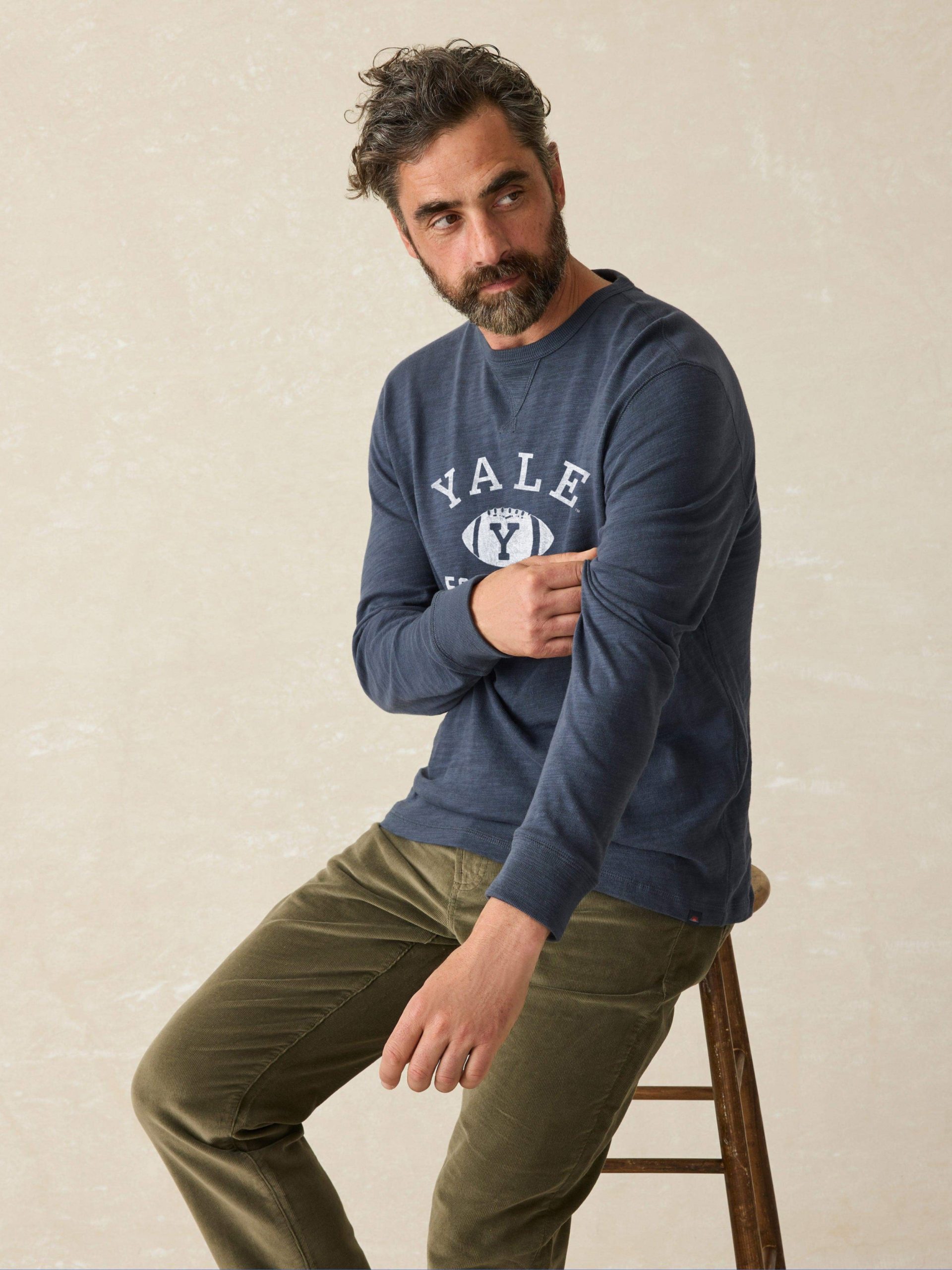 Yale Sunwashed Slub Crew - Blue Nights - Image 3