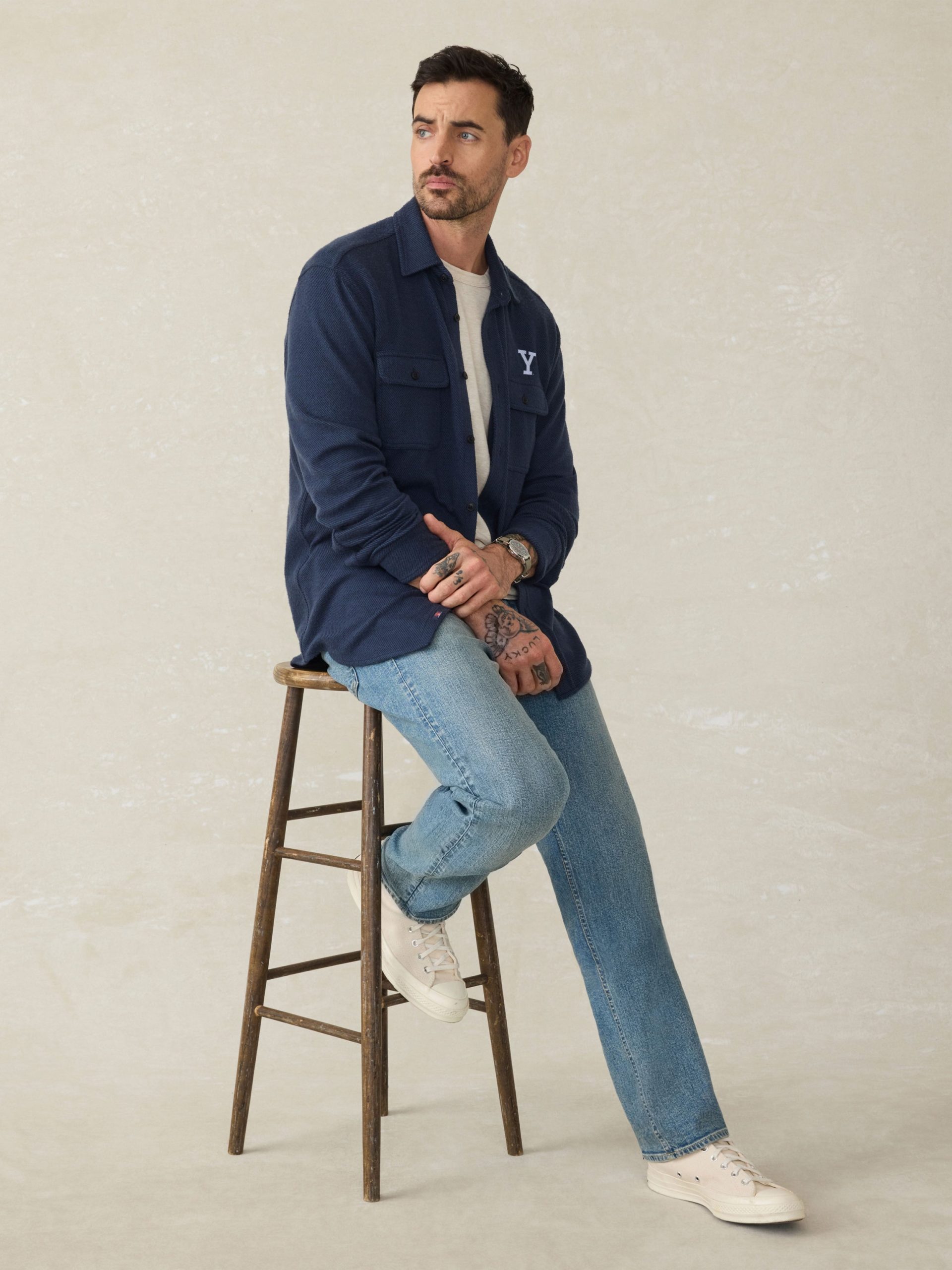 Yale Legend Sweater Shirt - Brighton Navy Twill - Image 2