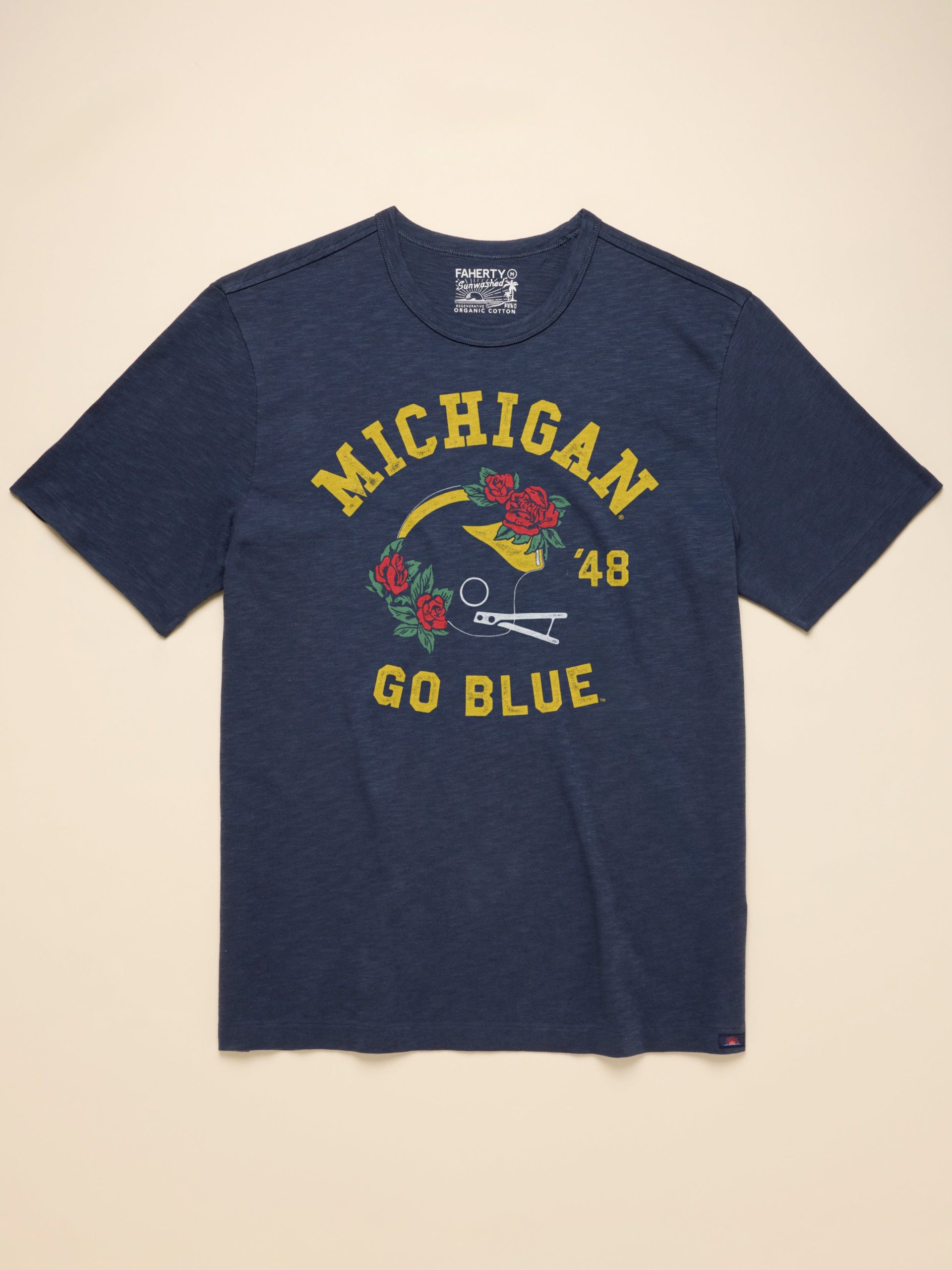 University of Michigan Sunwashed Tee - Dune Navy - Image 4