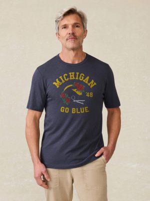 University of Michigan Sunwashed Tee - Dune Navy