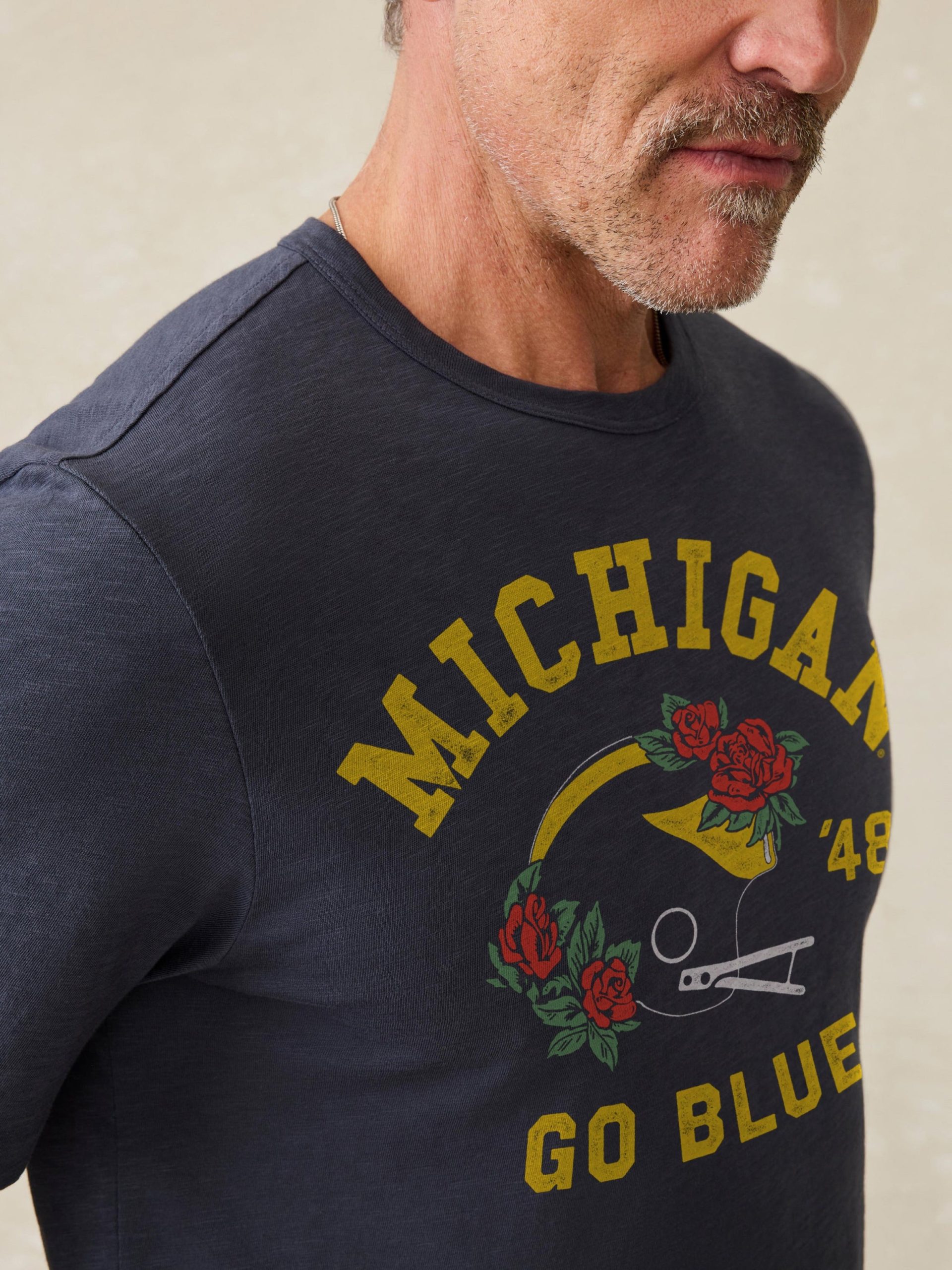 University of Michigan Sunwashed Tee - Dune Navy - Image 3