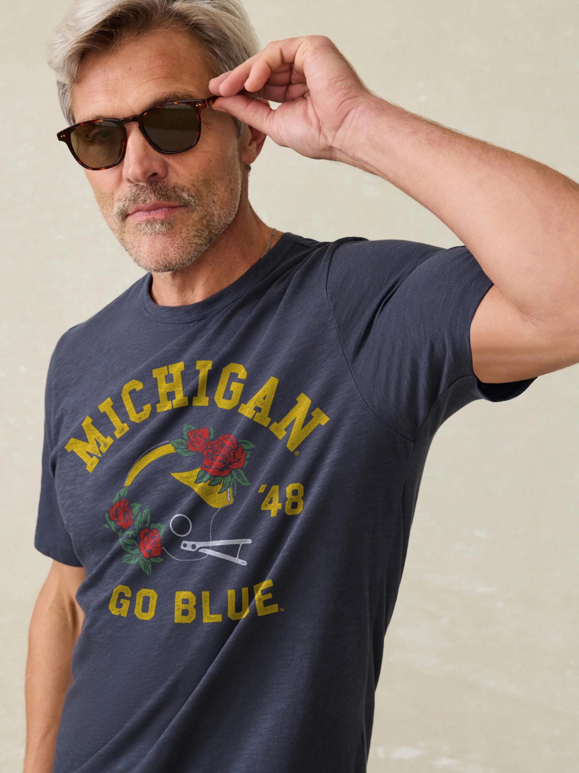 University of Michigan Sunwashed Tee - Dune Navy - Image 2