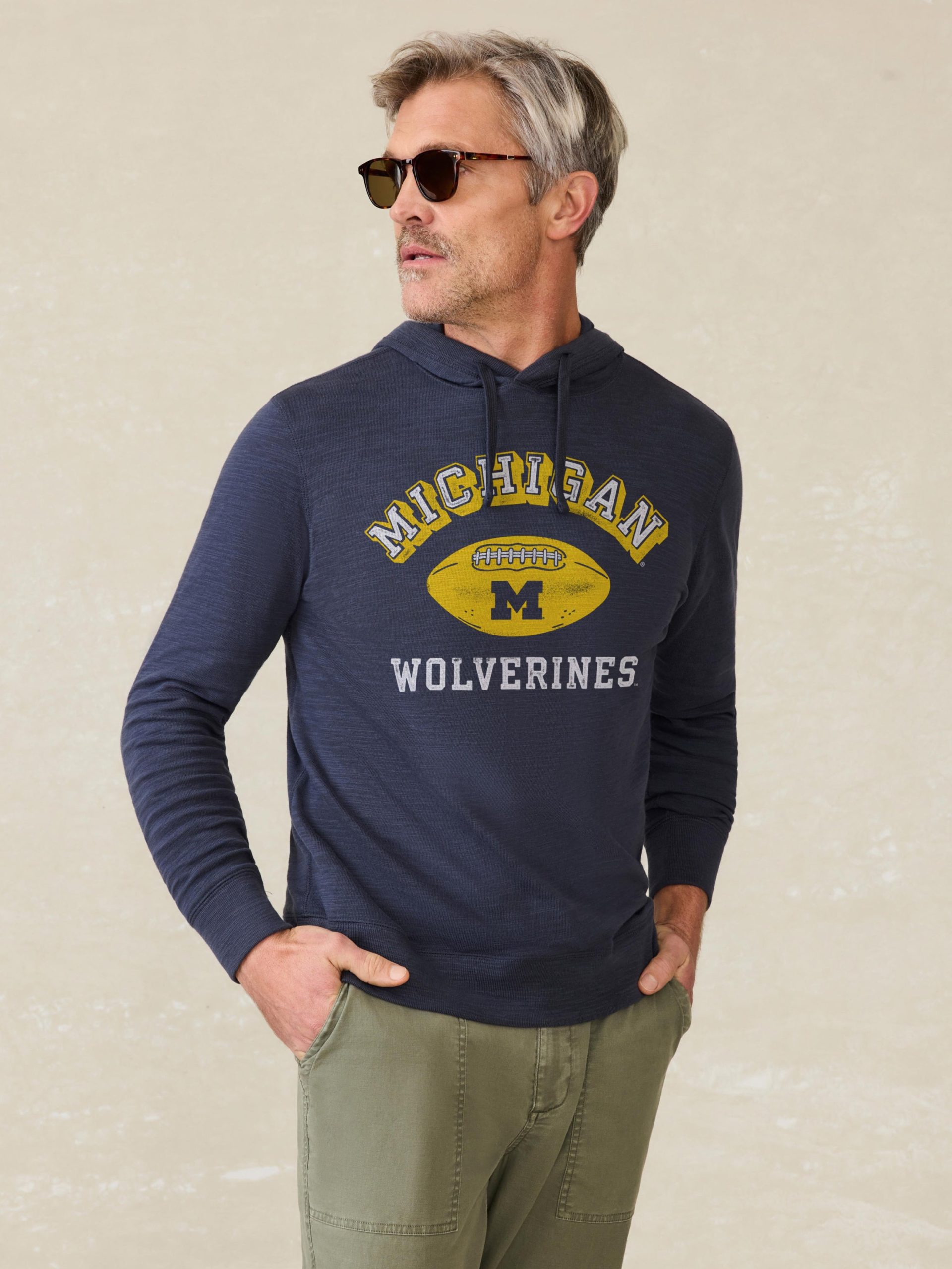 University of Michigan Sunwashed Slub Hoodie - Blue Nights - Image 2