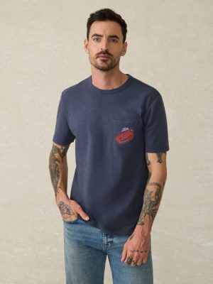 University of Florida Sunwashed Pocket Tee - Dune Navy