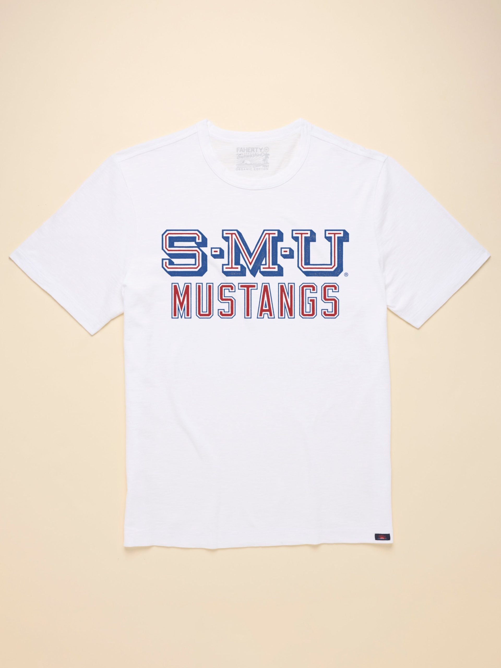 Southern Methodist University Sunwashed Pocket Tee - White - Image 4