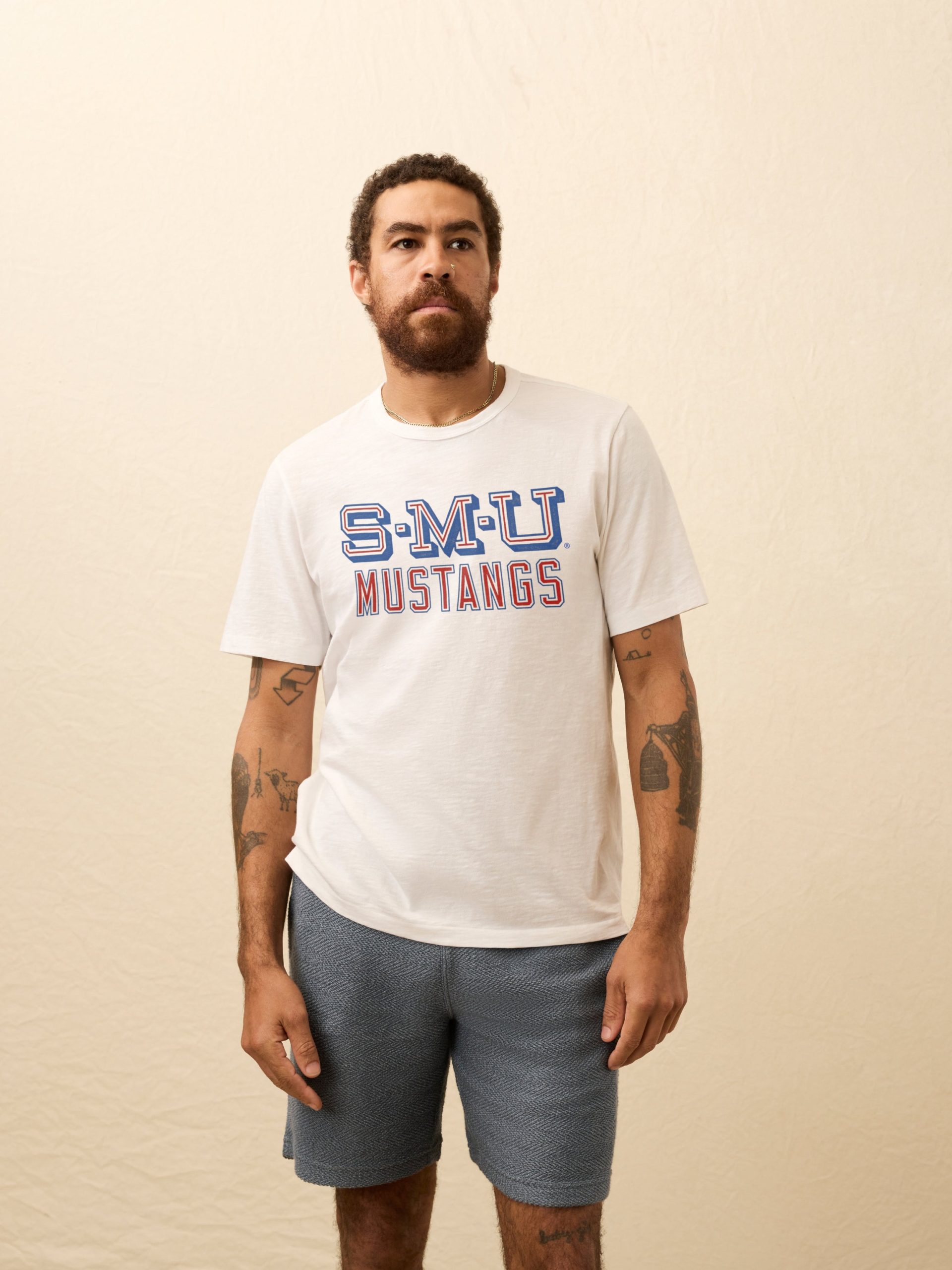 Southern Methodist University Sunwashed Pocket Tee - White - Image 3
