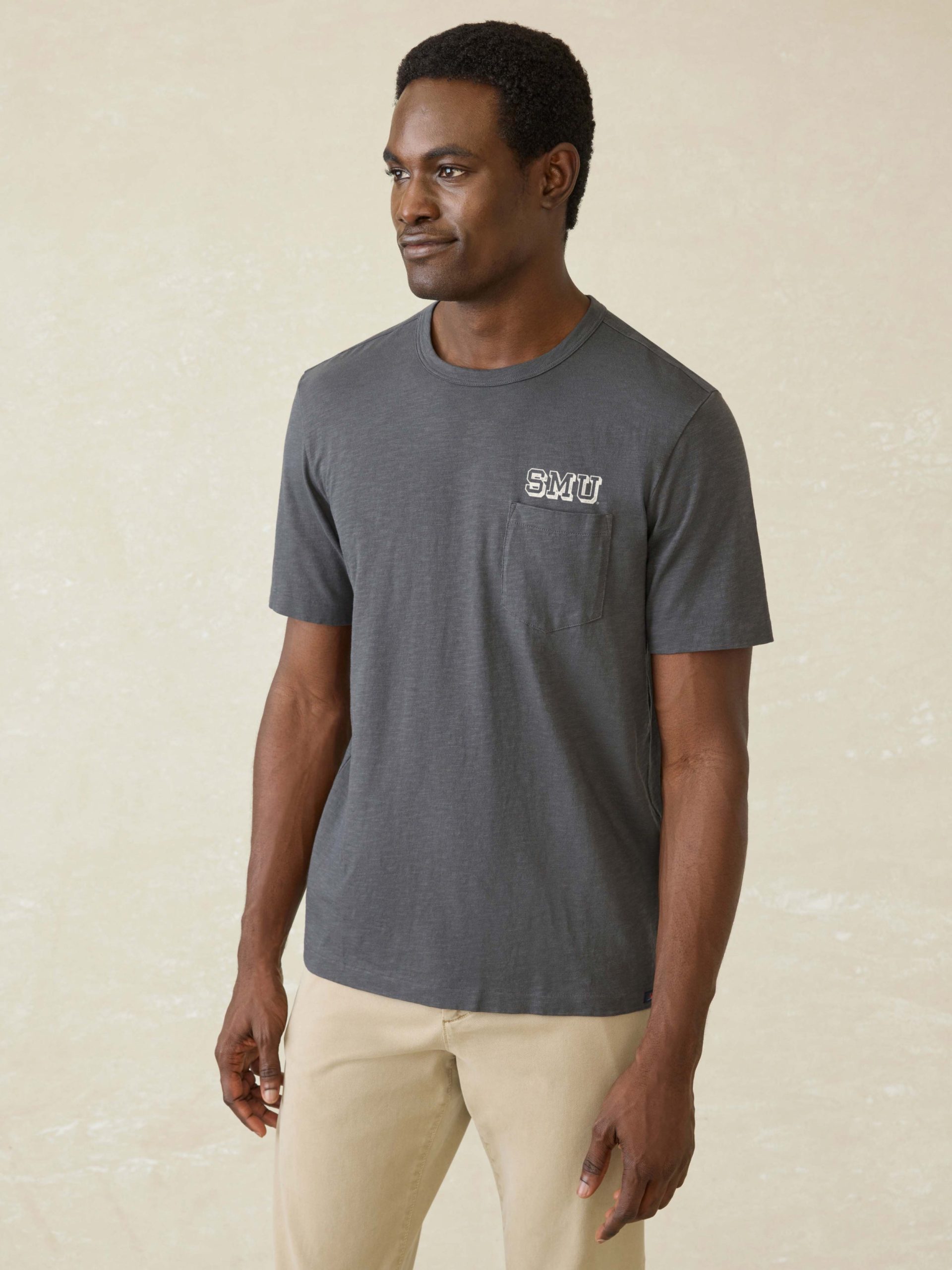 Southern Methodist University Sunwashed Pocket Tee - Graphite - Image 2