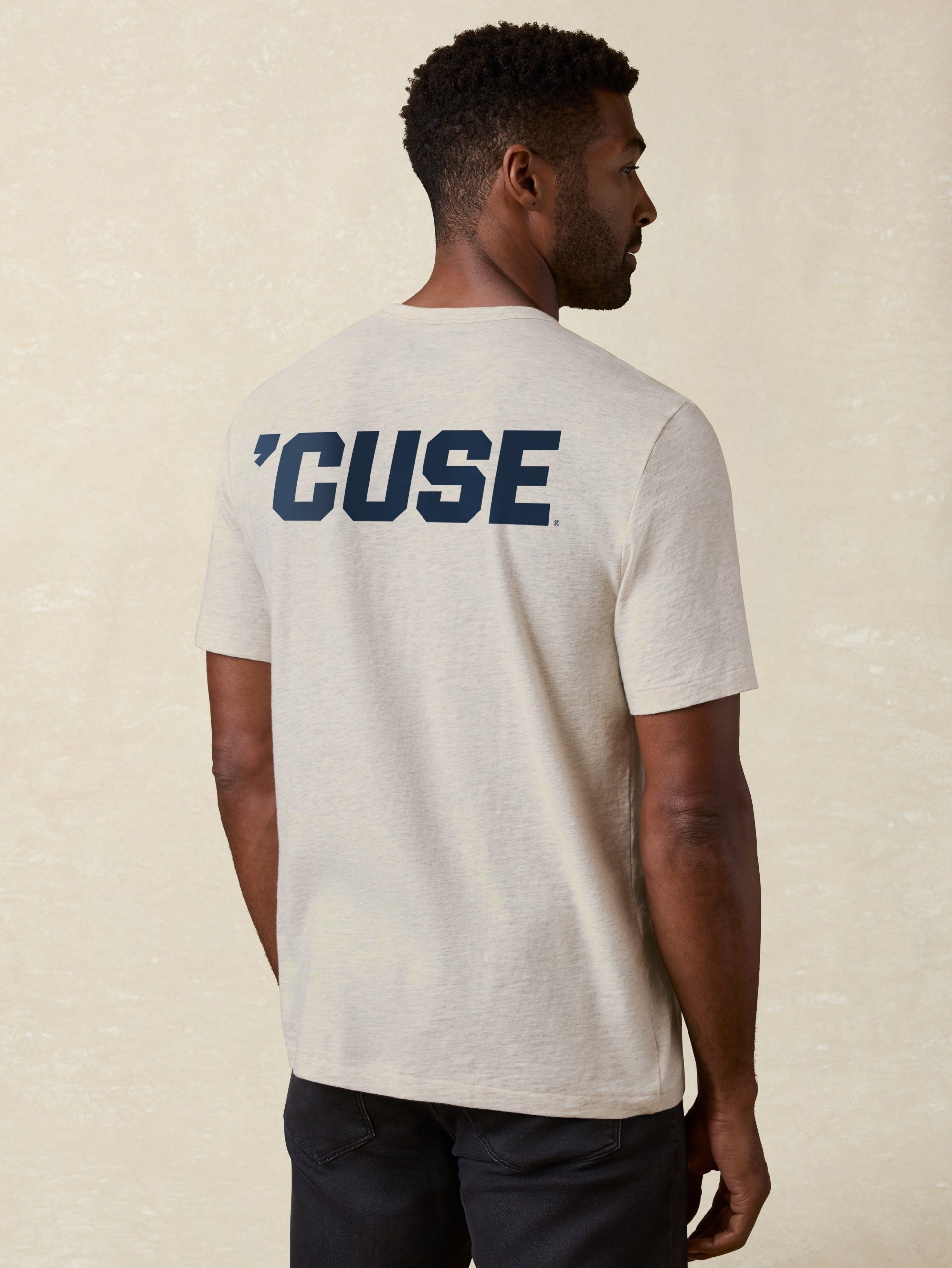 Syracuse University Sunwashed Pocket Tee - Island Dune Heather - Image 2