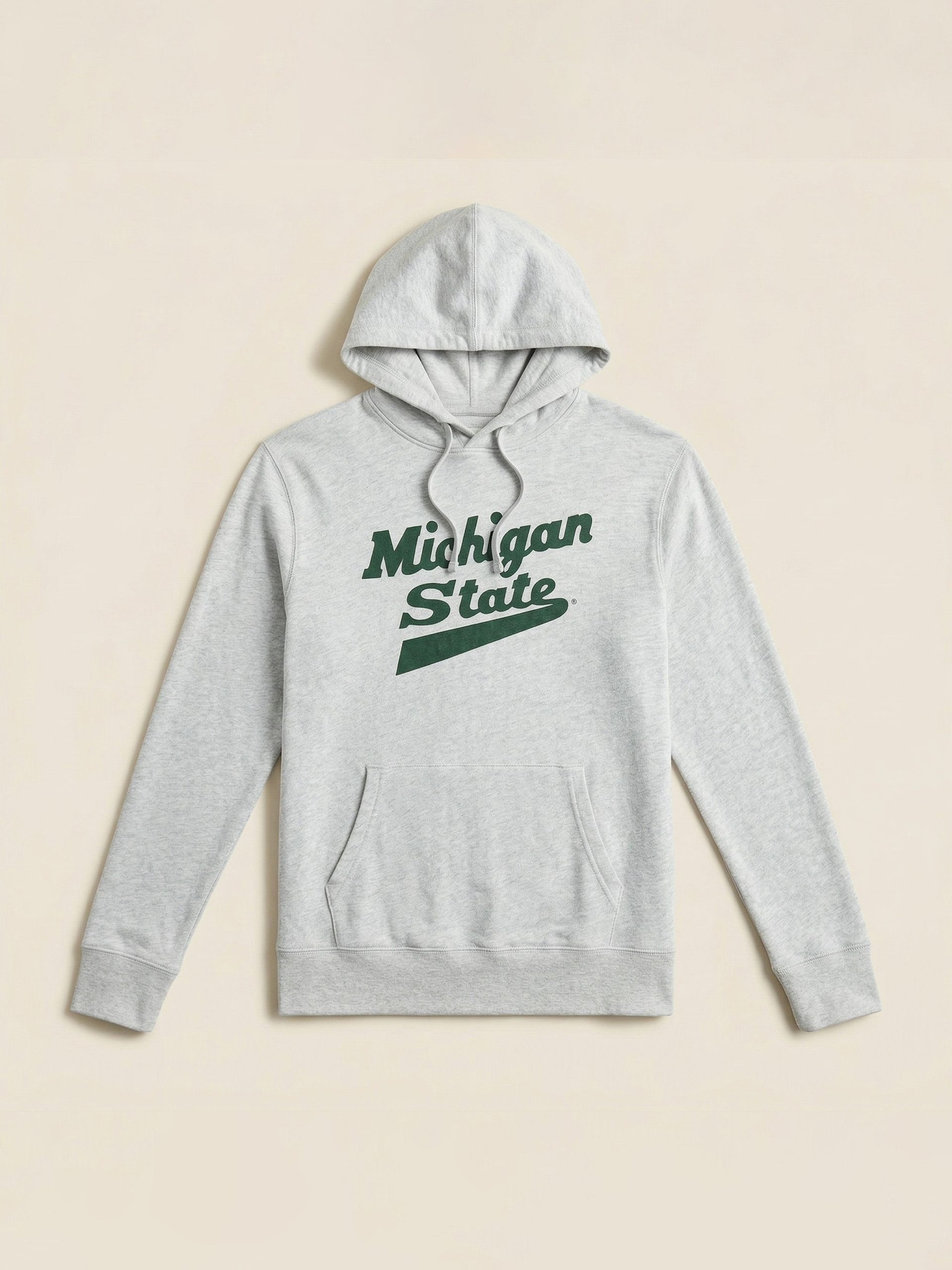 Michigan State Sunwashed Slub Hoodie - Light Grey Heather - Image 2