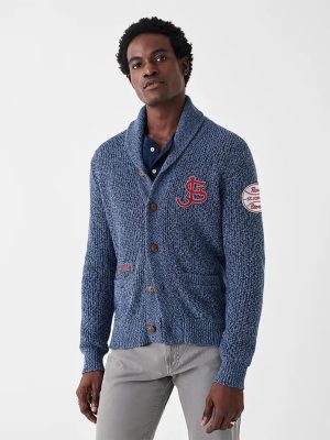 St. John's University Marled Cotton Cardigan - Navy Night Marl