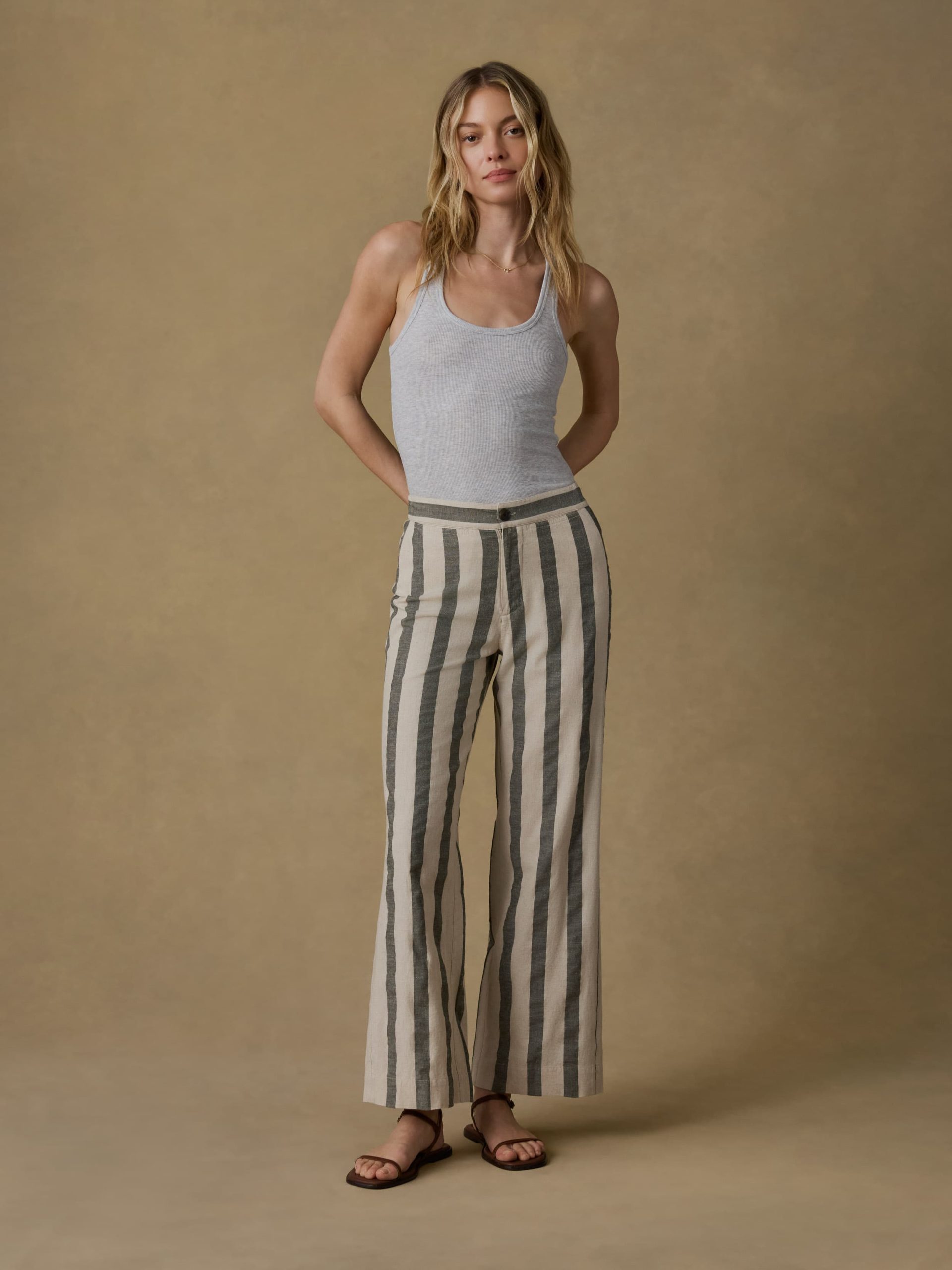Sun Strider Cotton Linen Pant - Pine Bay Stripe - Image 4