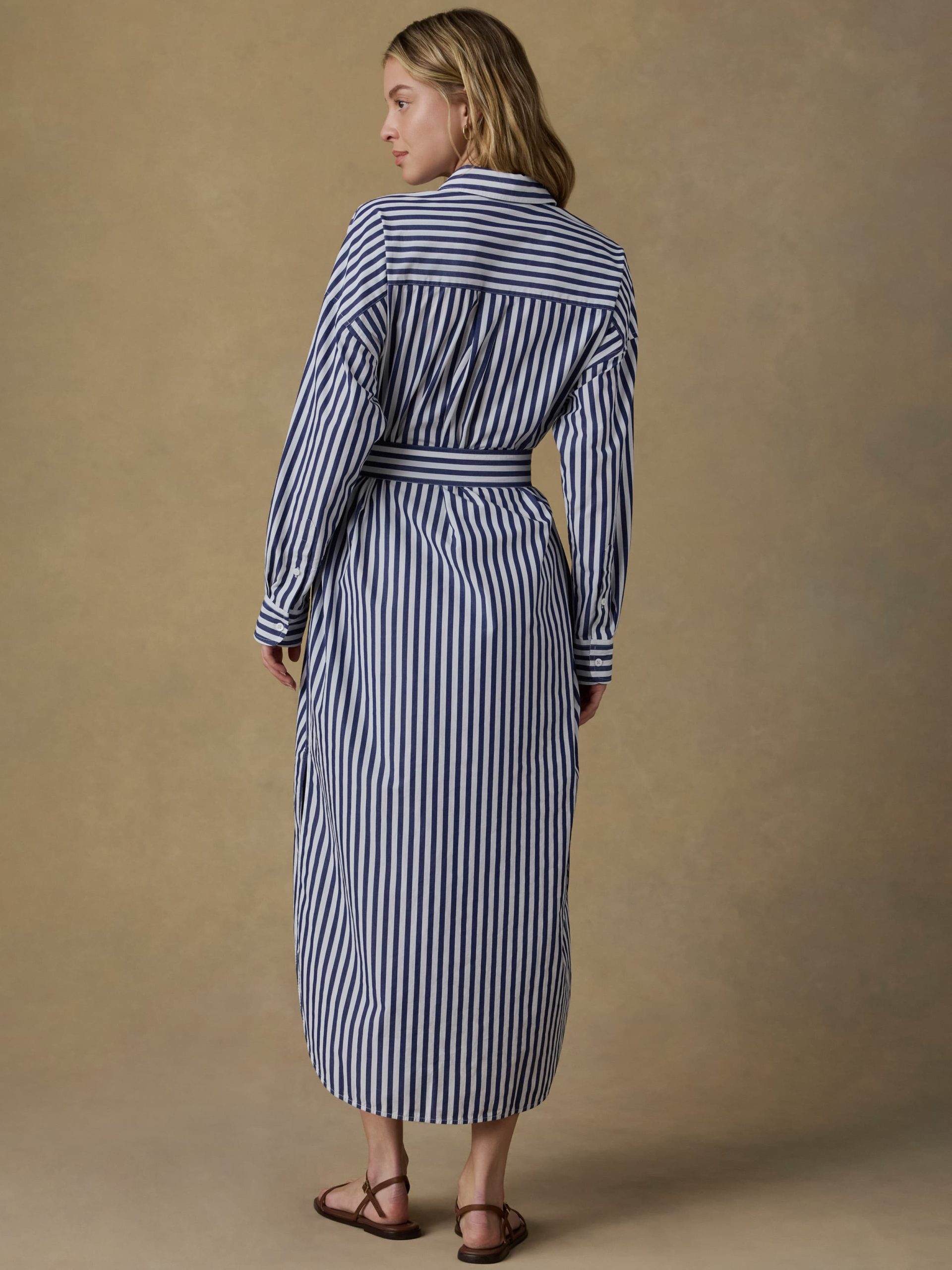 Coastal Poplin Rio Shirt Dress - Seaside Stripe - Image 5