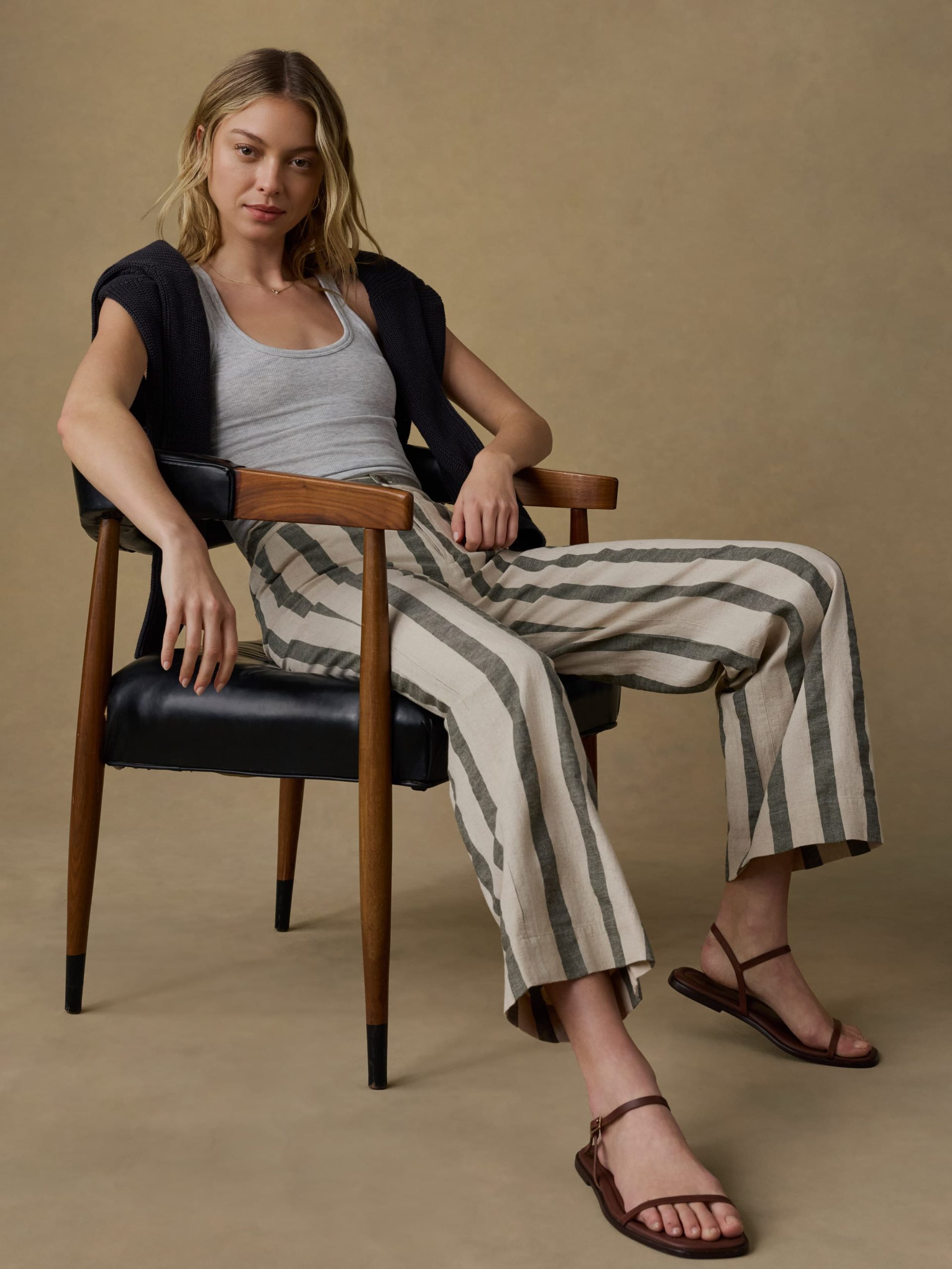 Sun Strider Cotton Linen Pant - Pine Bay Stripe - Image 2