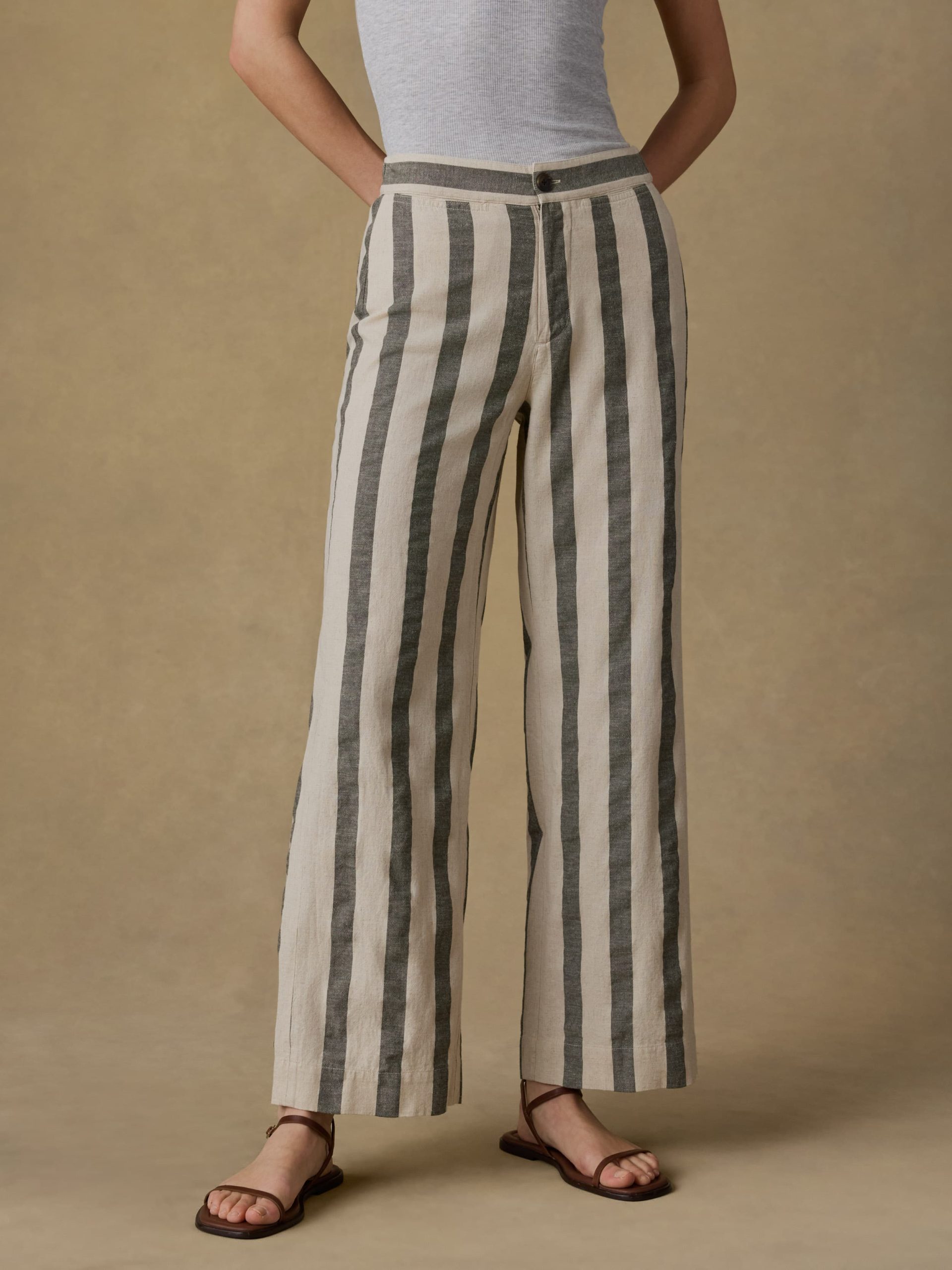 Sun Strider Cotton Linen Pant - Pine Bay Stripe - Image 3