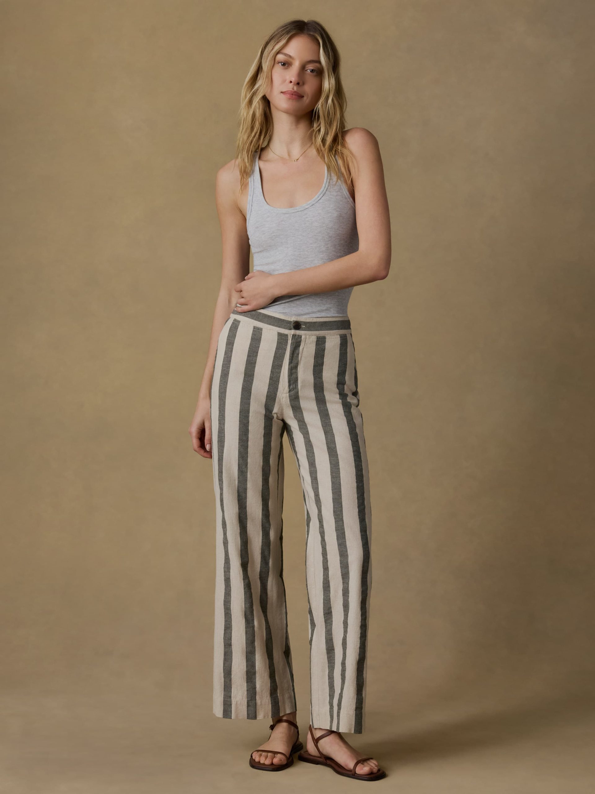 Sun Strider Cotton Linen Pant - Pine Bay Stripe - Image 6