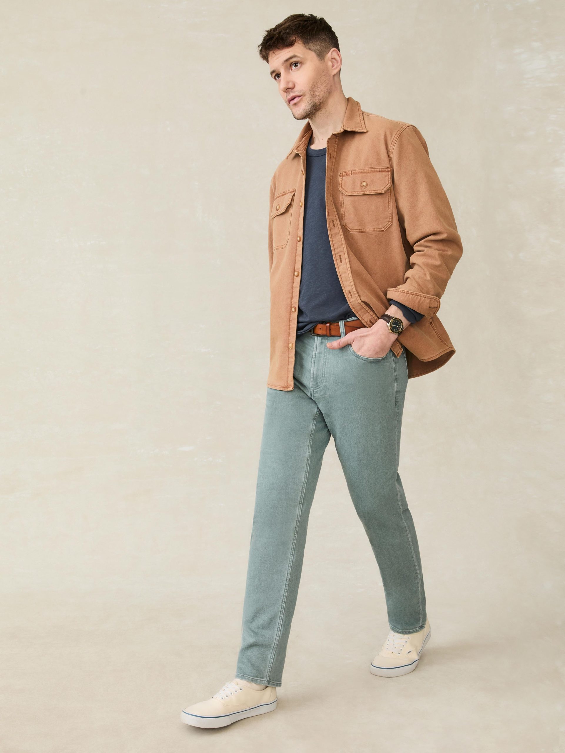 Stretch Terry 5-Pocket Pant - Ocean Glass - Image 4