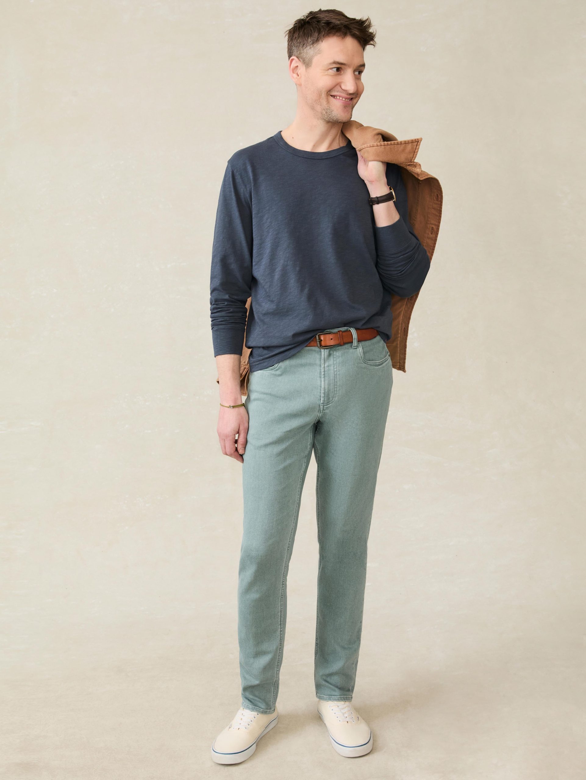 Stretch Terry 5-Pocket Pant - Ocean Glass - Image 5