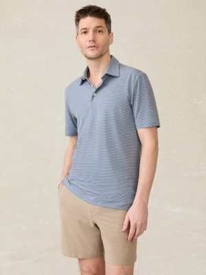 Short-Sleeve Movement? Polo Shirt - Azure Beach Stripe