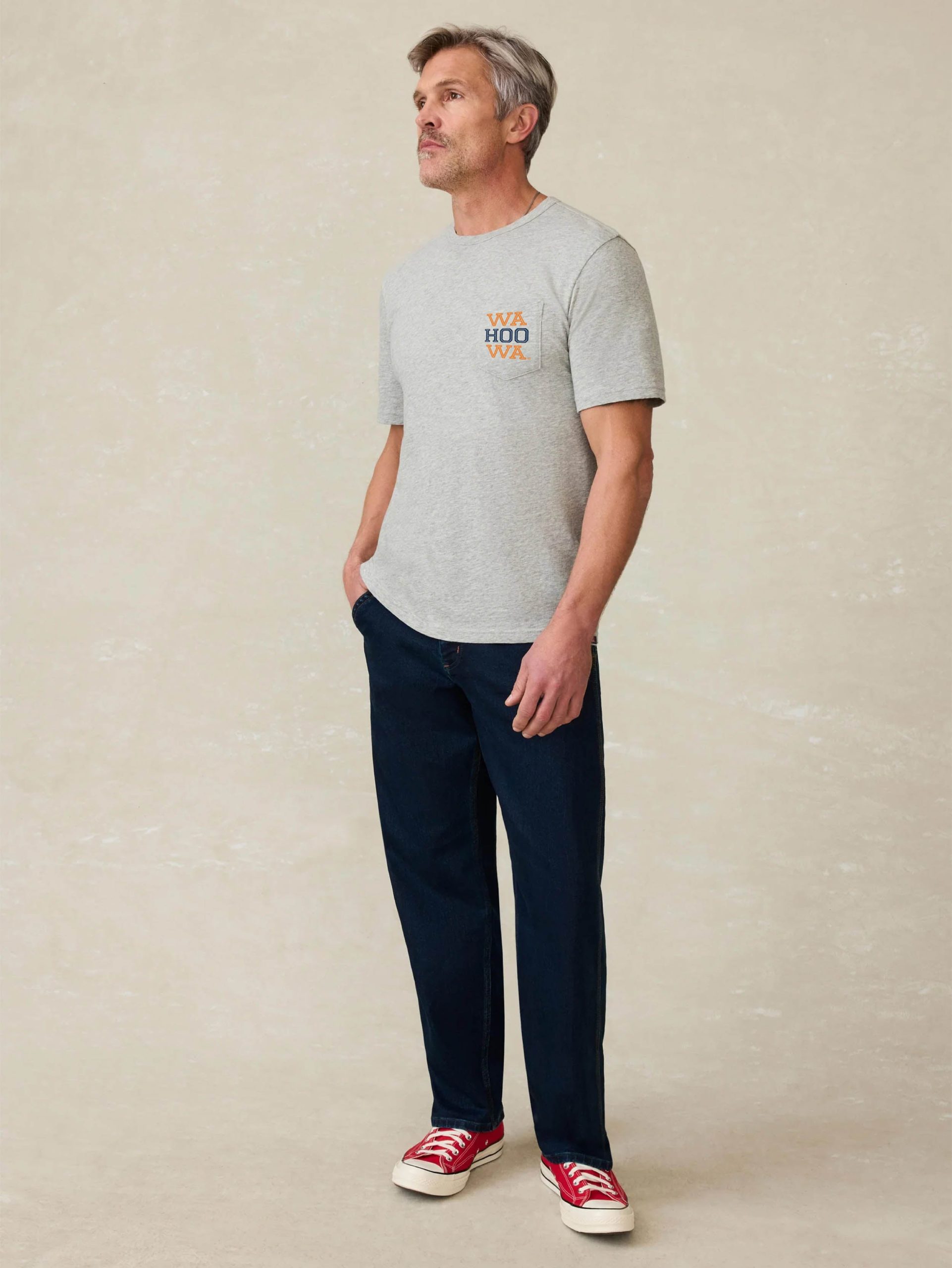 University of Virginia Sunwashed Pocket Tee - Granite Heather - Image 4