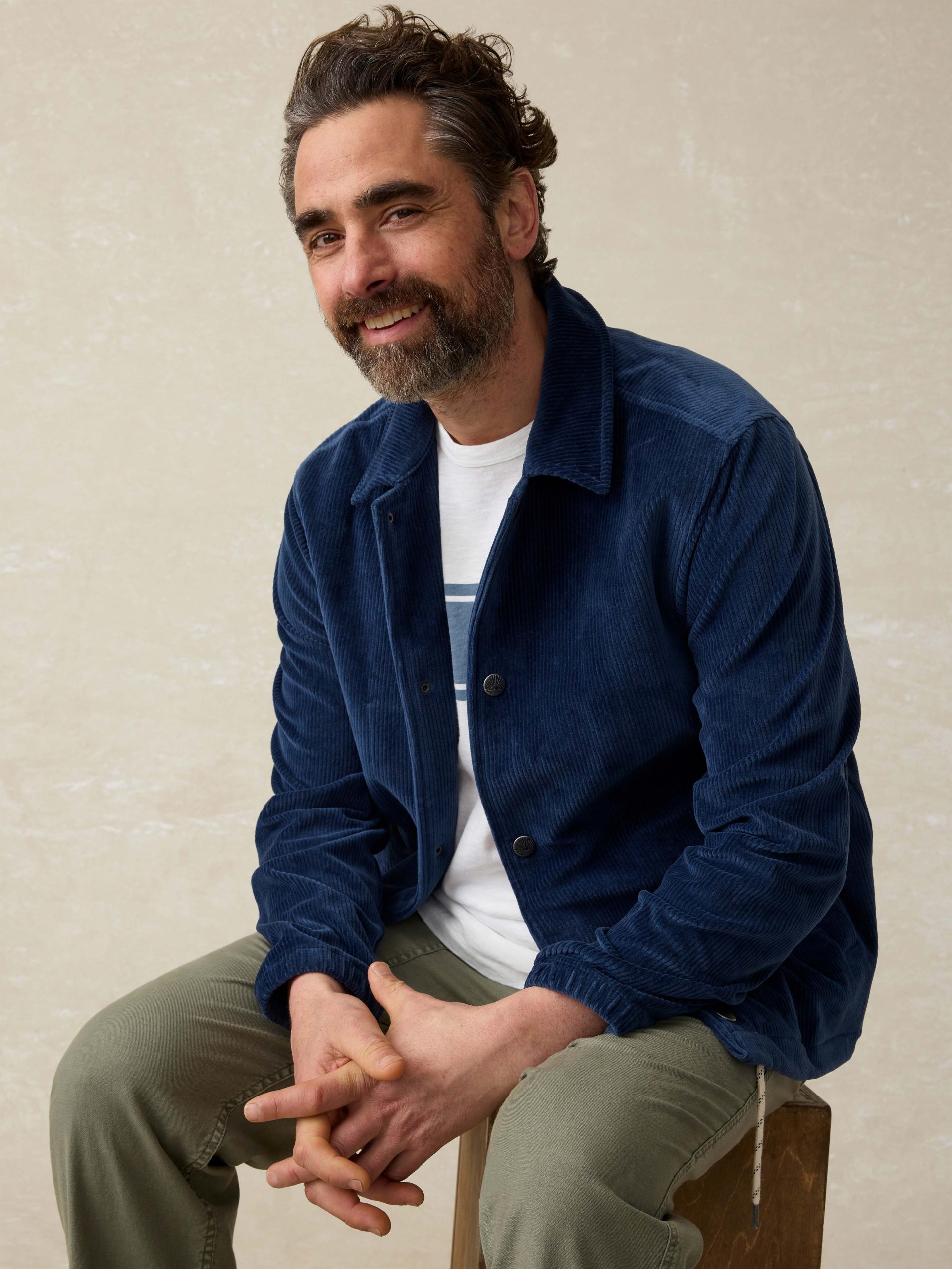 Corduroy Coaches Jacket - Spring Navy - Image 5