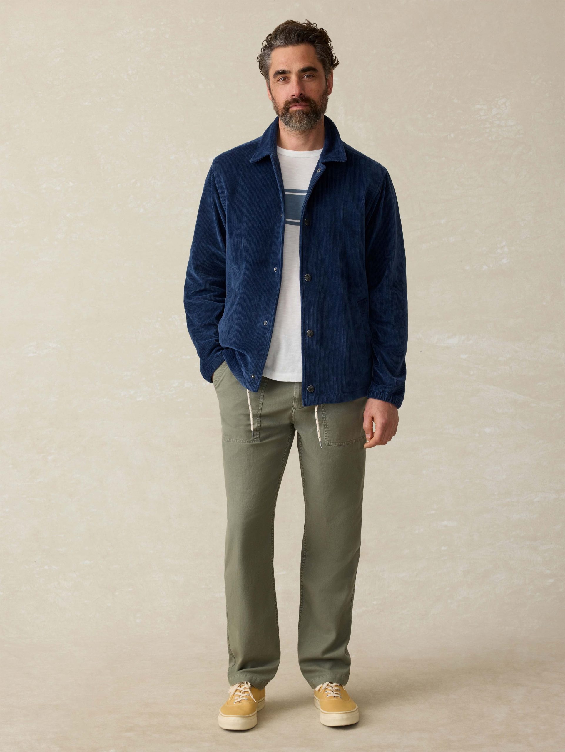 Corduroy Coaches Jacket - Spring Navy - Image 3