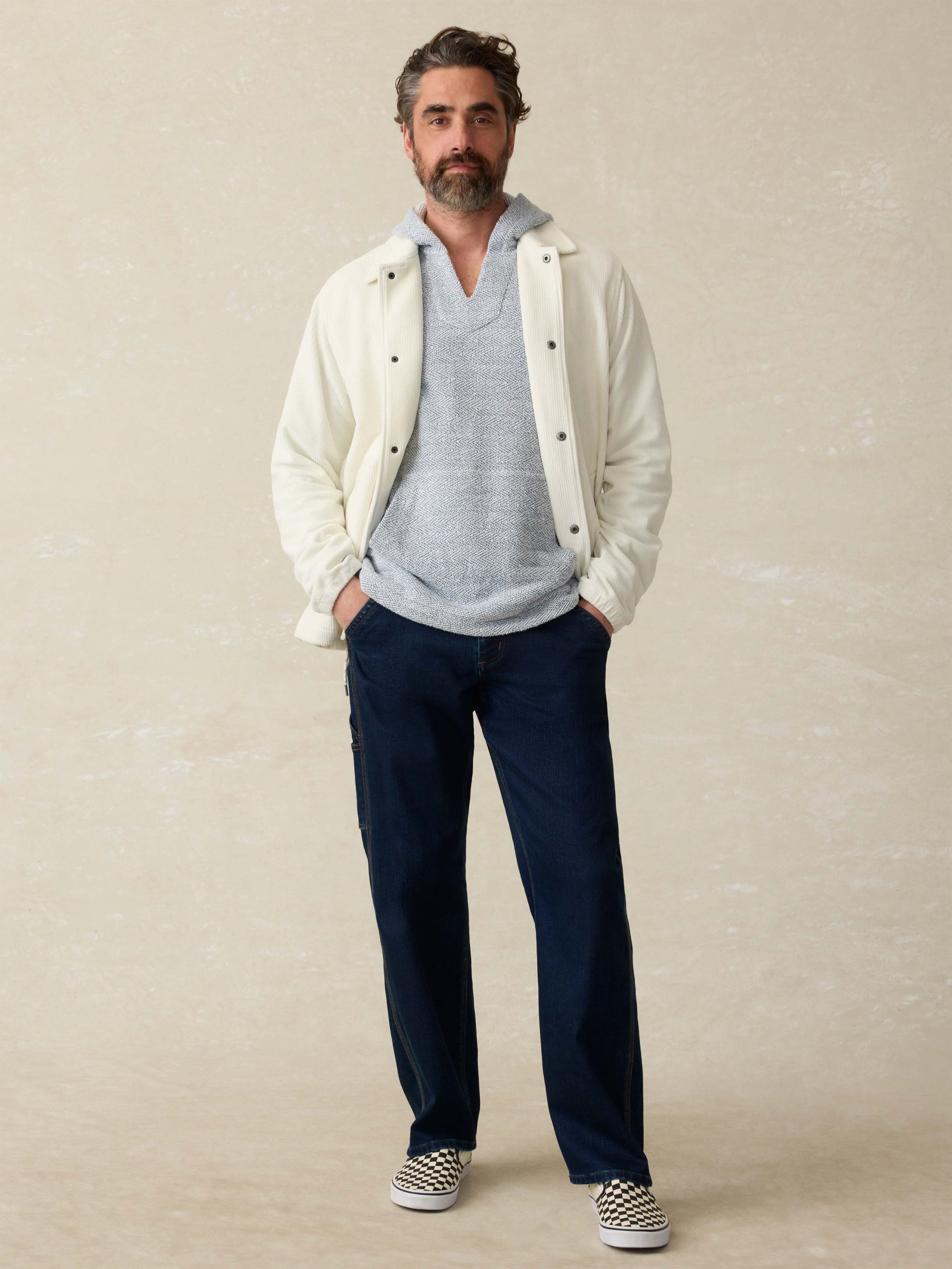 Corduroy Coaches Jacket - Stone - Image 3