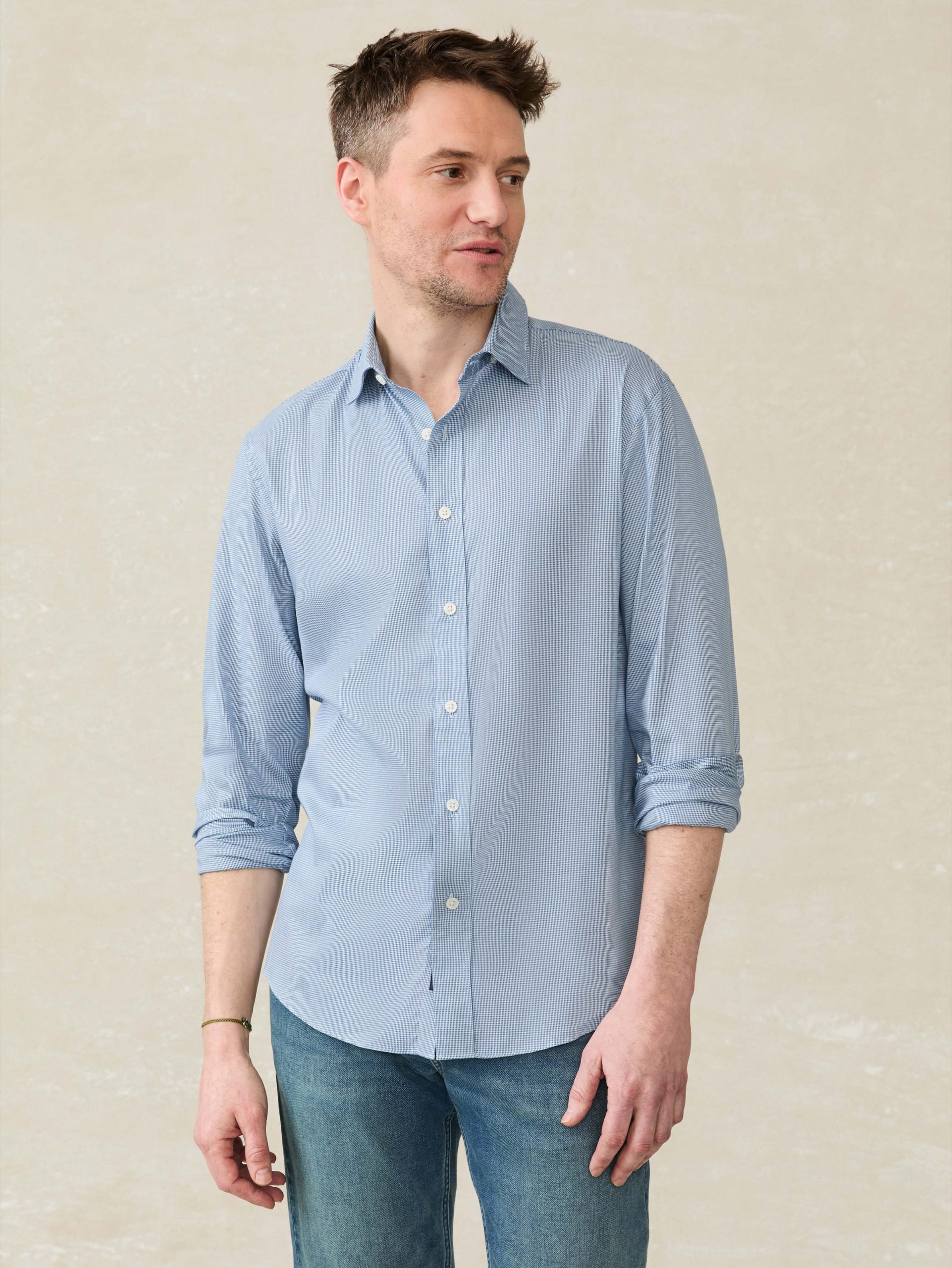 The Movement? Shirt - Azure Pincheck