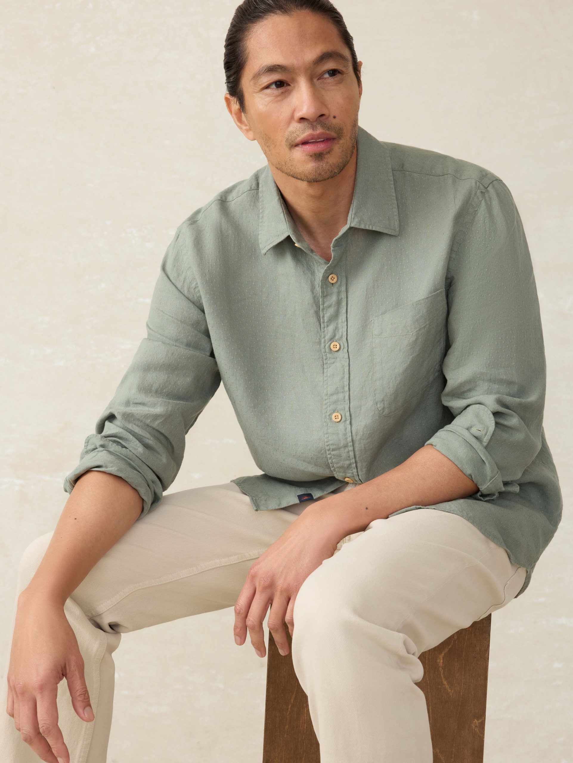 Laguna Linen Shirt - Fairfield Dobby - Image 4