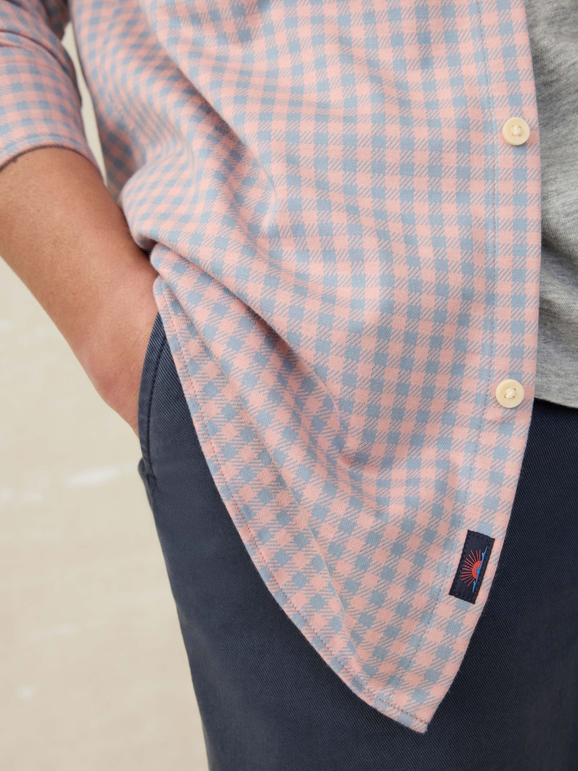 Coastline Knit Shirt - Blue Coral Gingham - Image 2