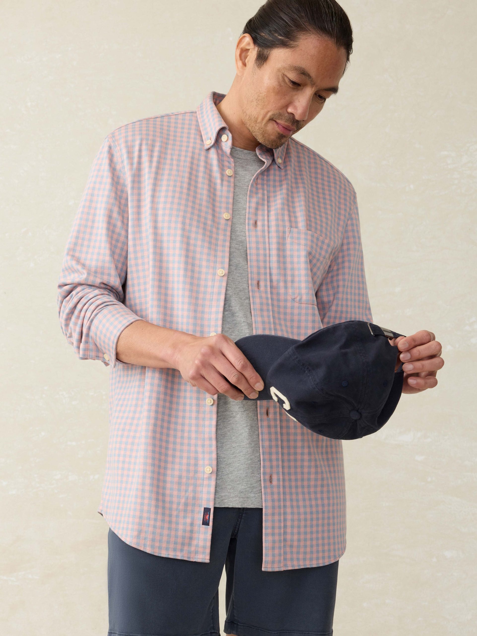 Coastline Knit Shirt - Blue Coral Gingham - Image 4