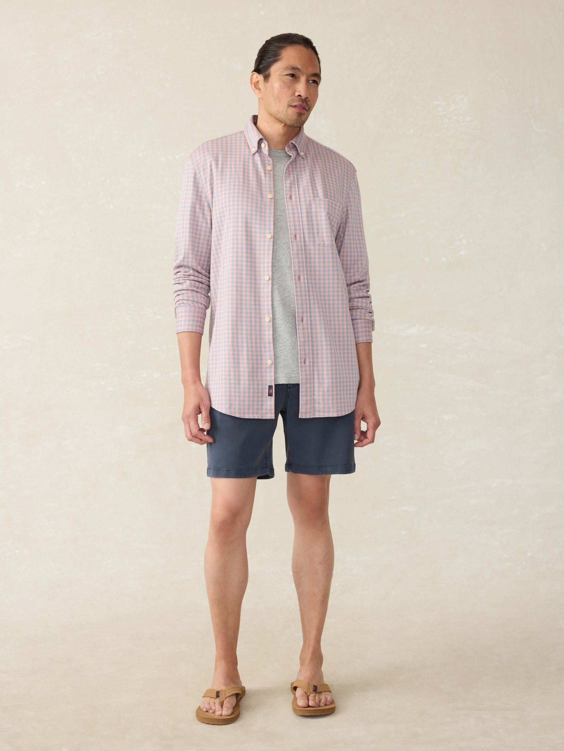 Coastline Knit Shirt - Blue Coral Gingham - Image 5