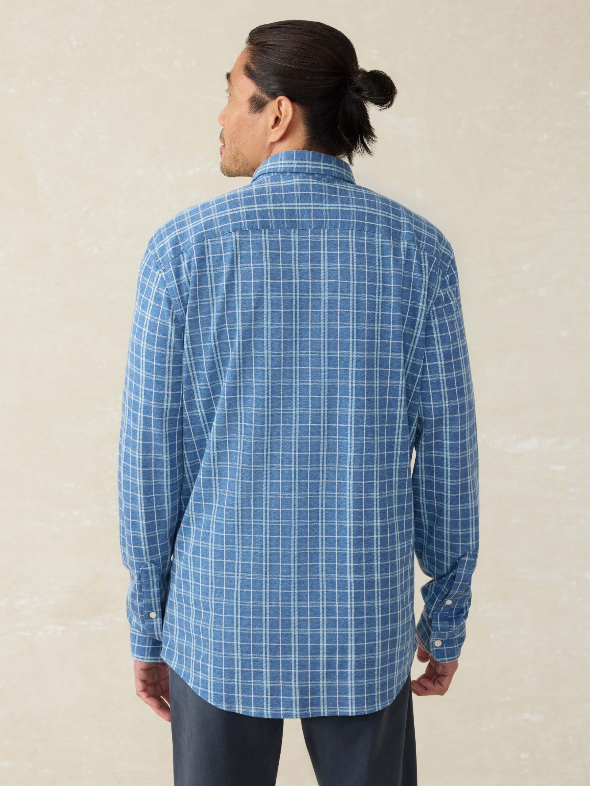 Coastline Knit Shirt - Ocean Sky Plaid - Image 3