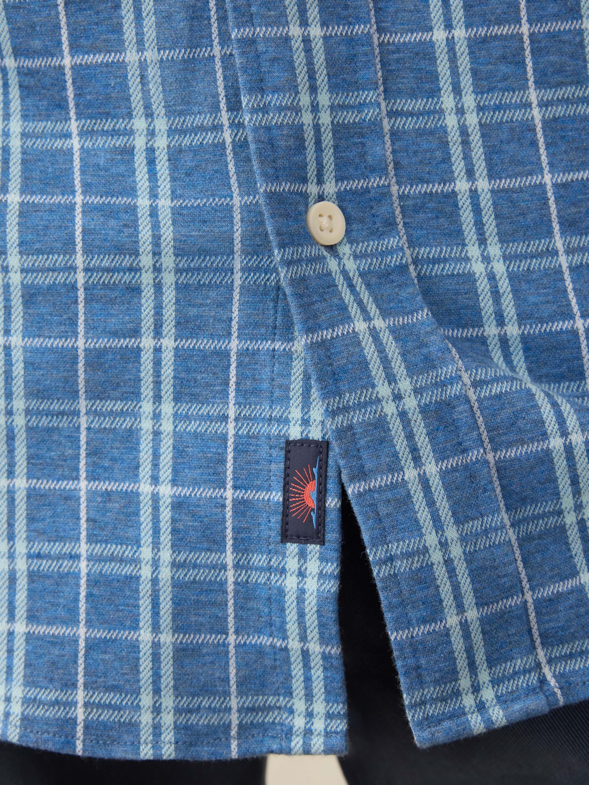 Coastline Knit Shirt - Ocean Sky Plaid - Image 2