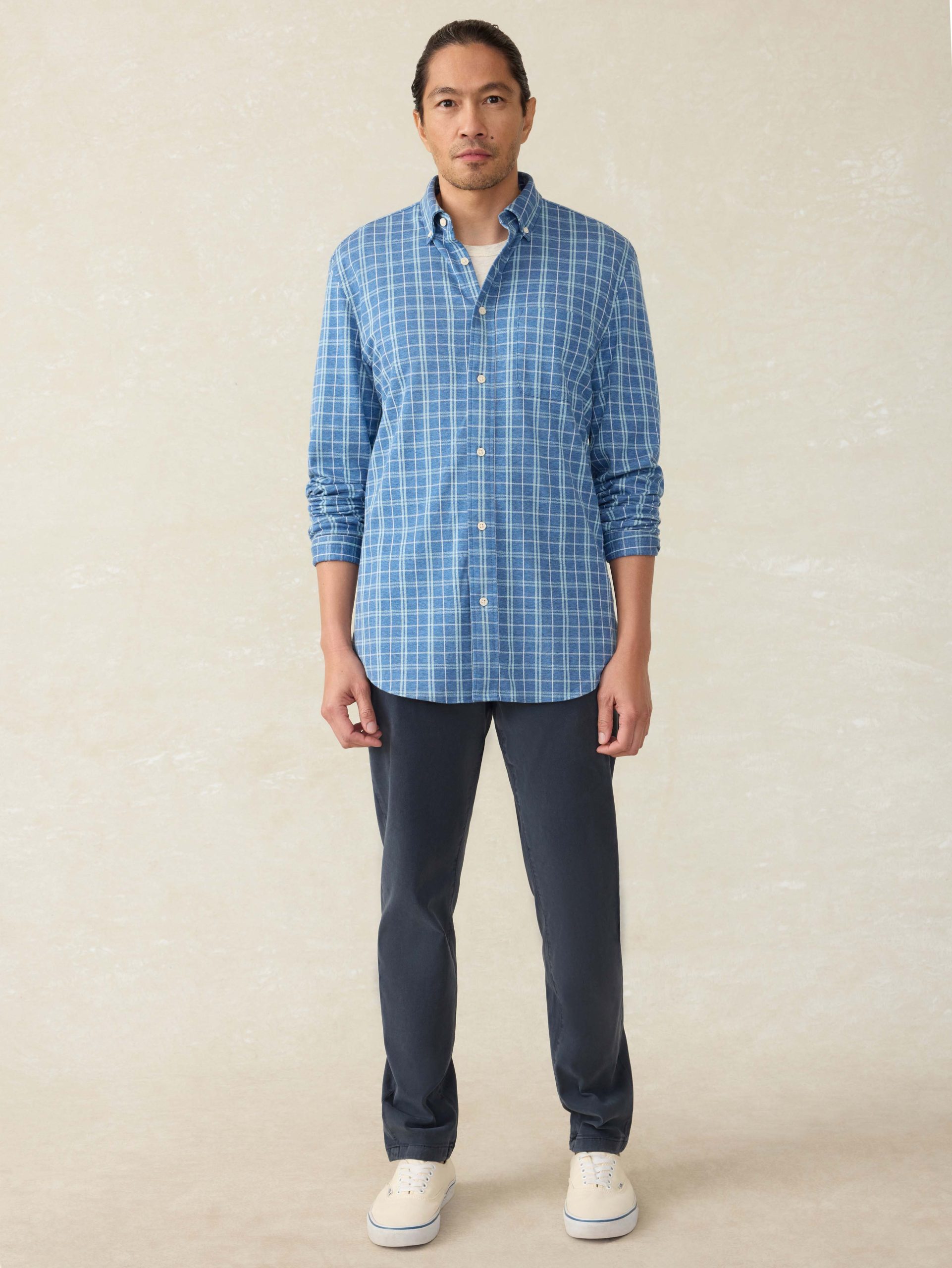 Coastline Knit Shirt - Ocean Sky Plaid - Image 5