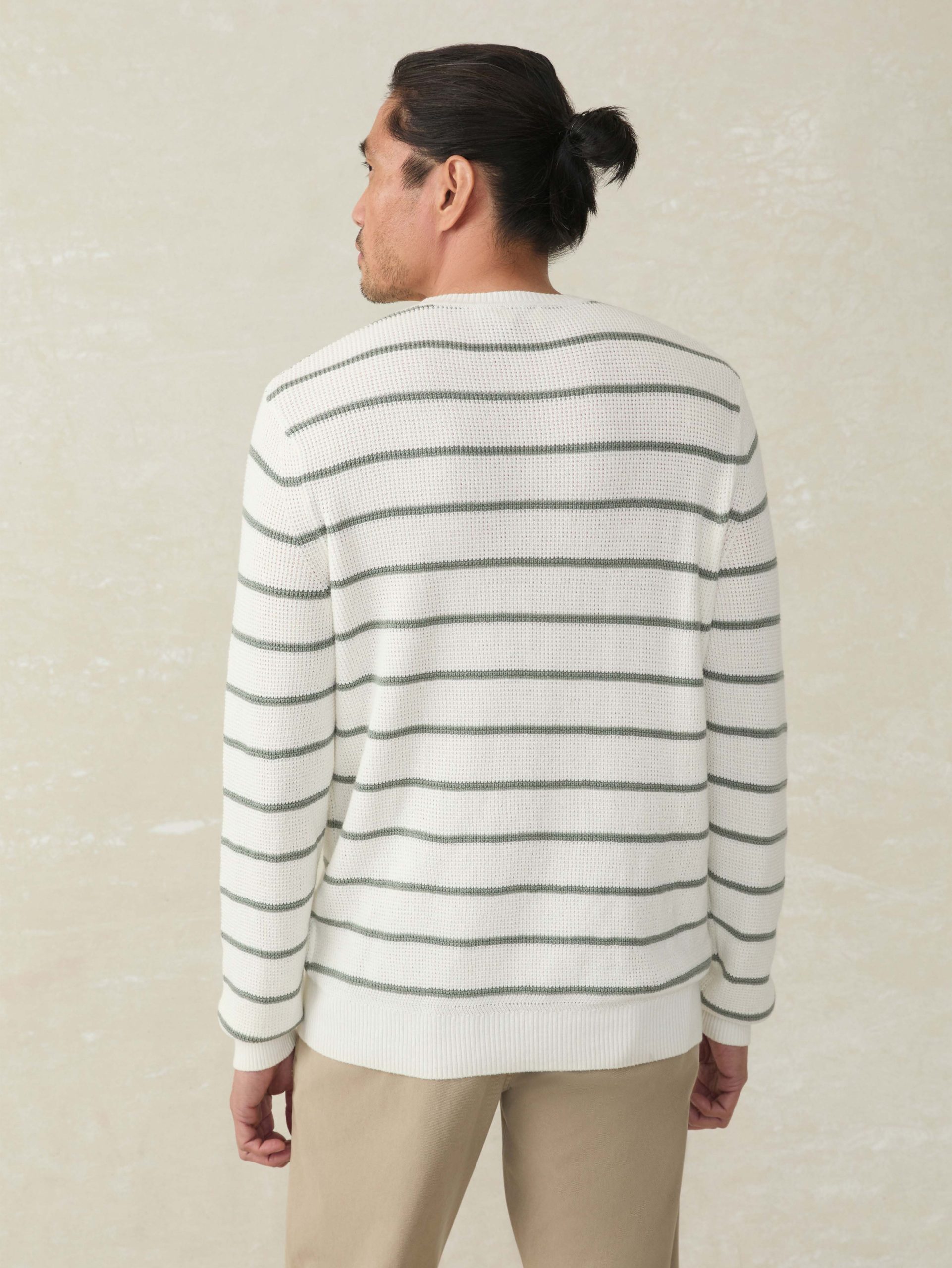 Sunwashed Crewneck Sweater - White Sage Stripe - Image 4