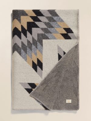B. Yellowtail Star Patchwork Blanket - Grey Star Patchwork