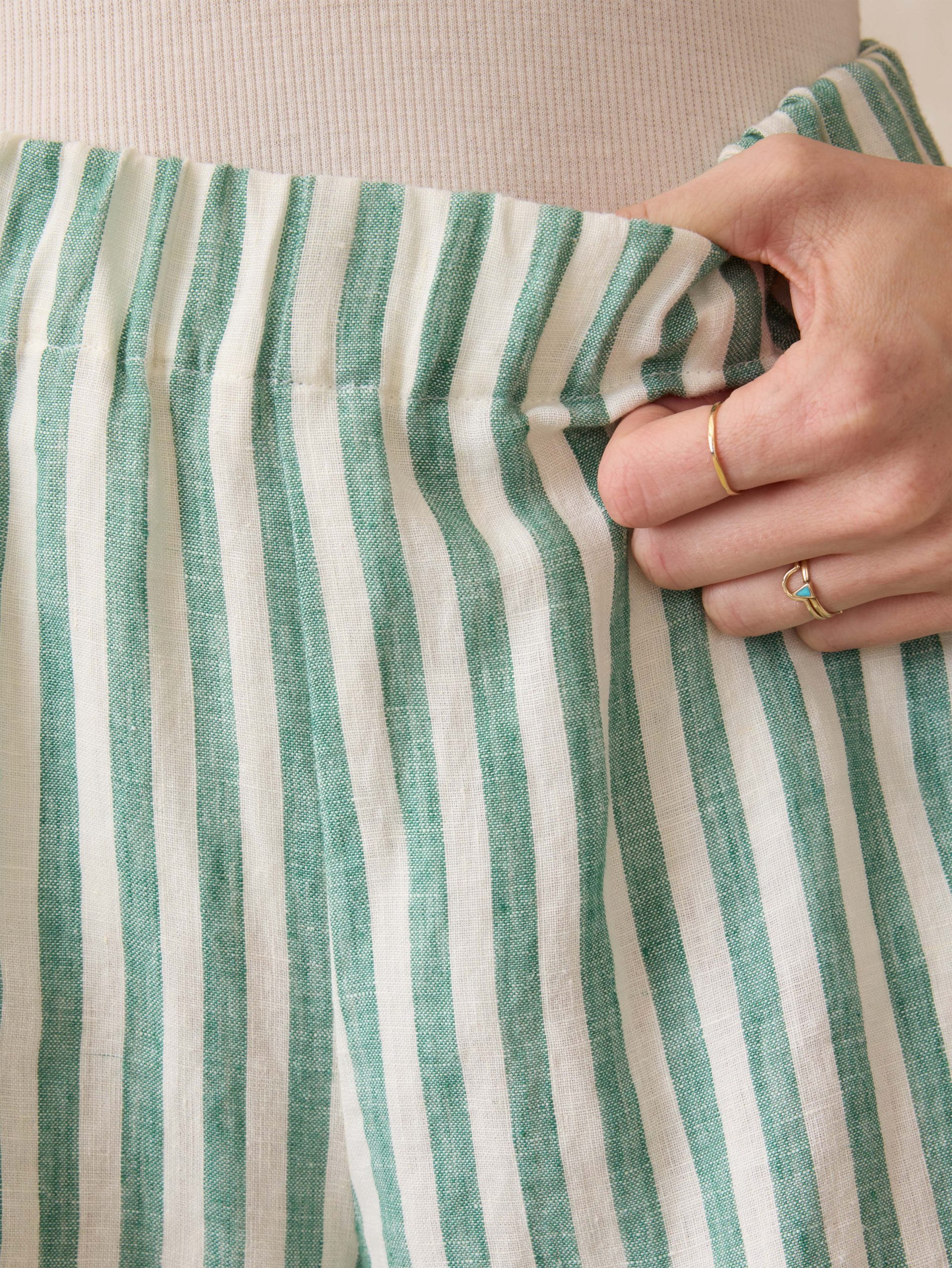Laguna Linen Bayview Short - Deep Jungle Lucy Stripe - Image 2